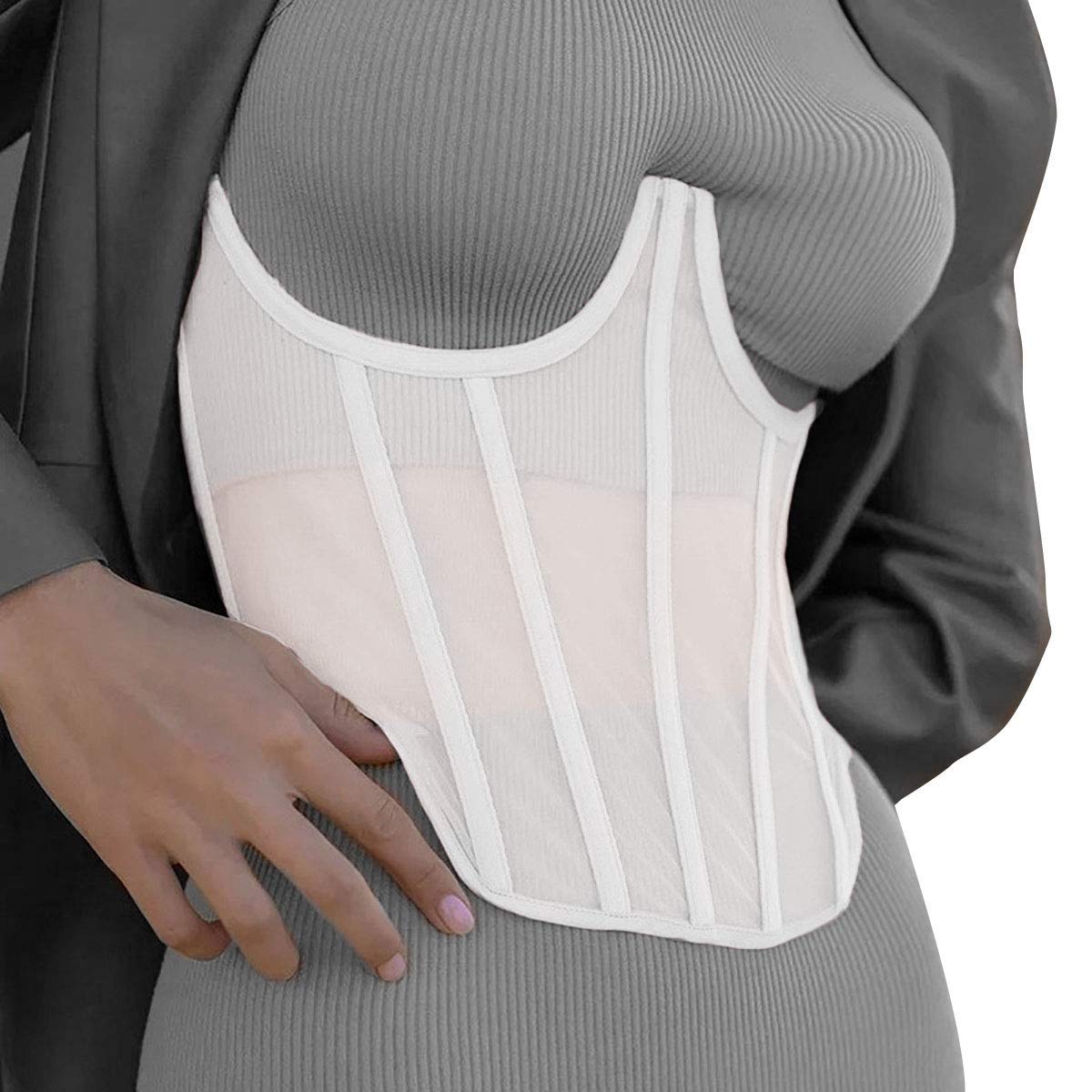 TOPMELON Lace Up Underbust Corset Belt for Women