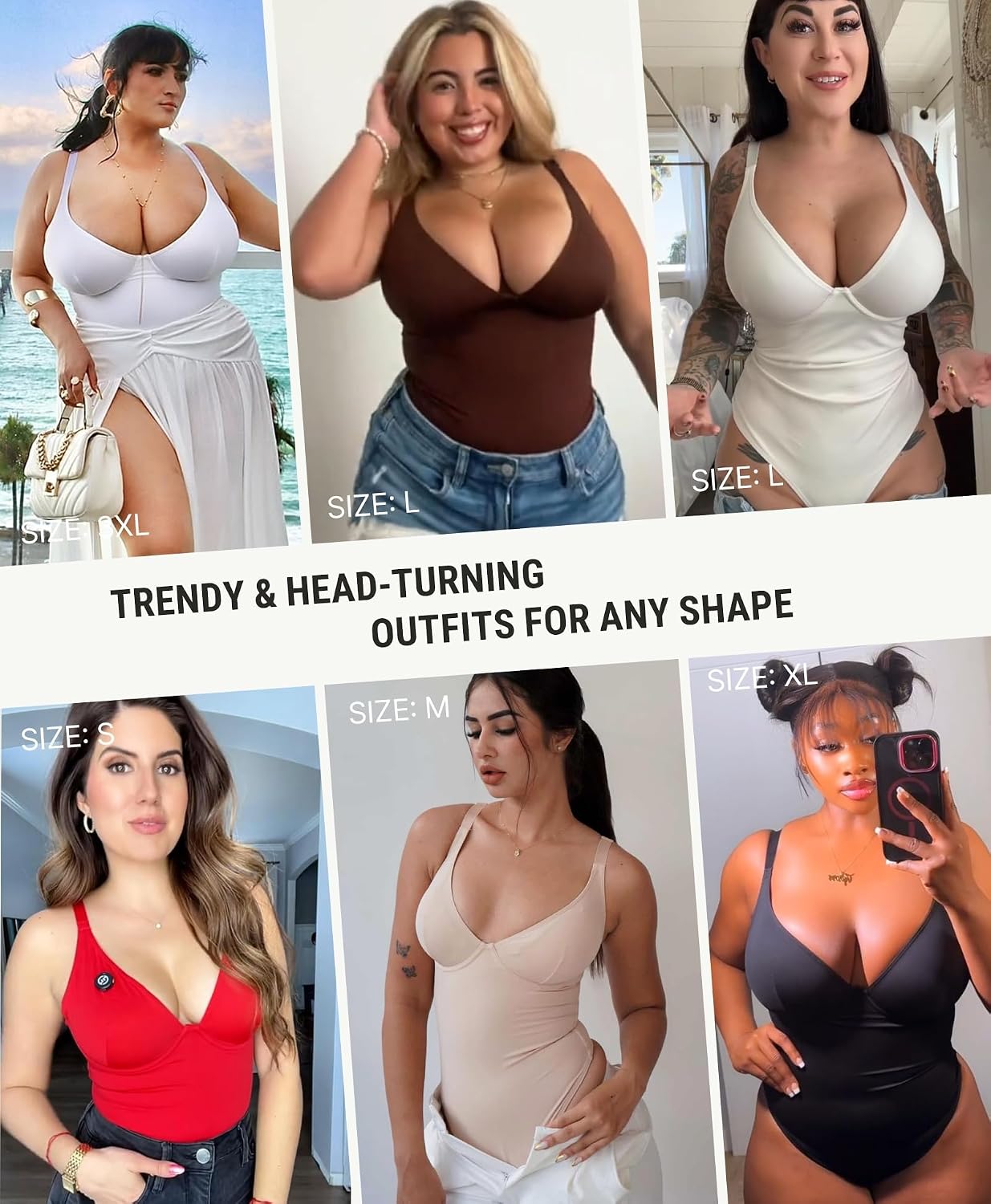 FeelinGirl Tummy Control Deep V Bodysuit — image 2