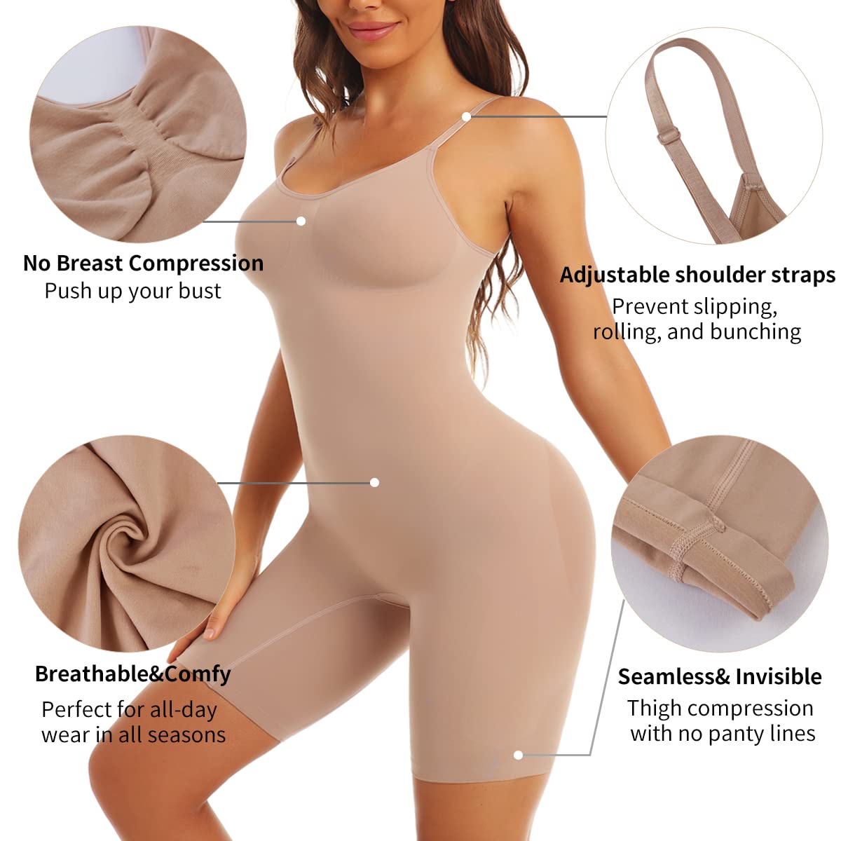 EUVYOU Seamless Tummy Control Shapewear Bodysuit — image 3