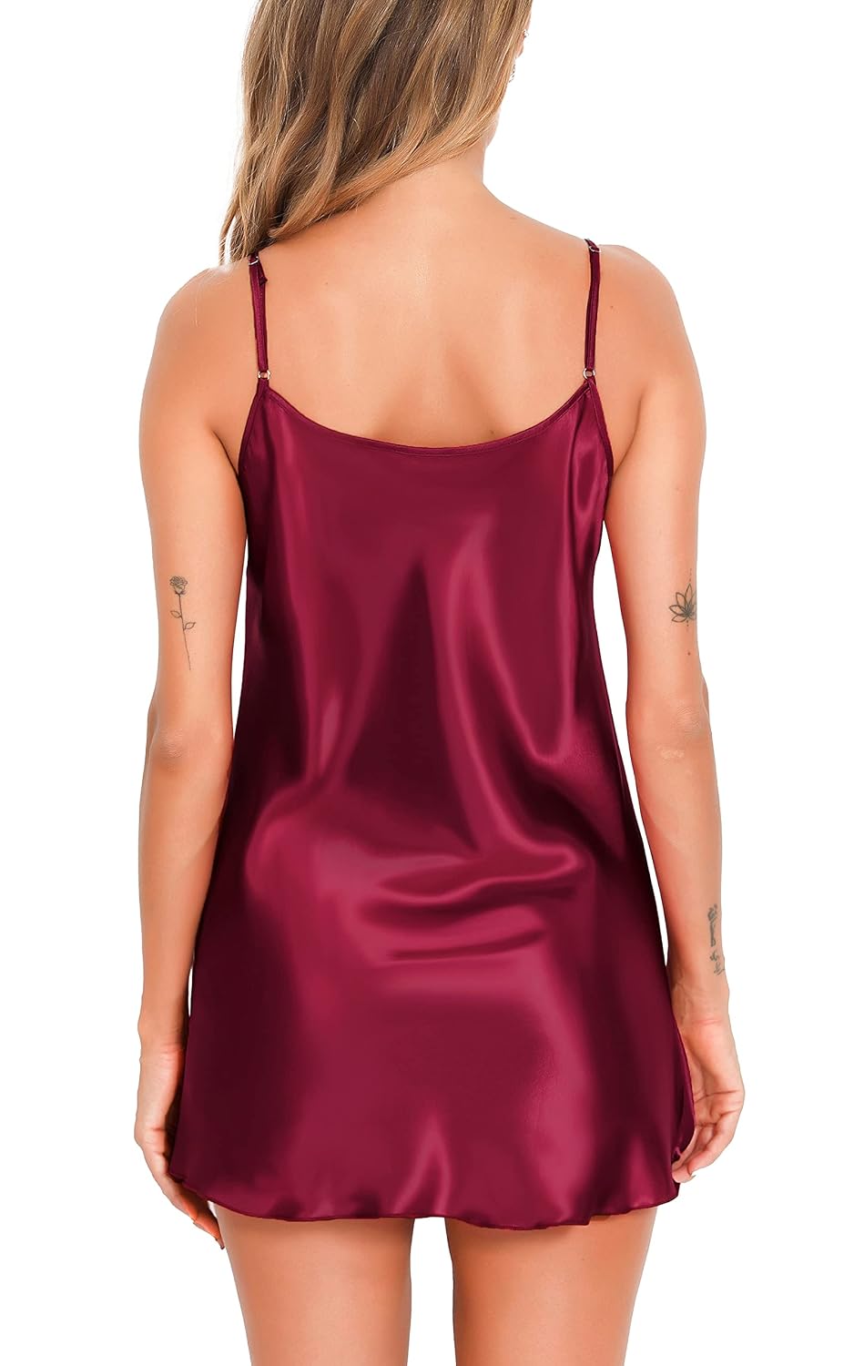 Lovasy Women's Satin Nightgown Mini Slip Dress — image 5