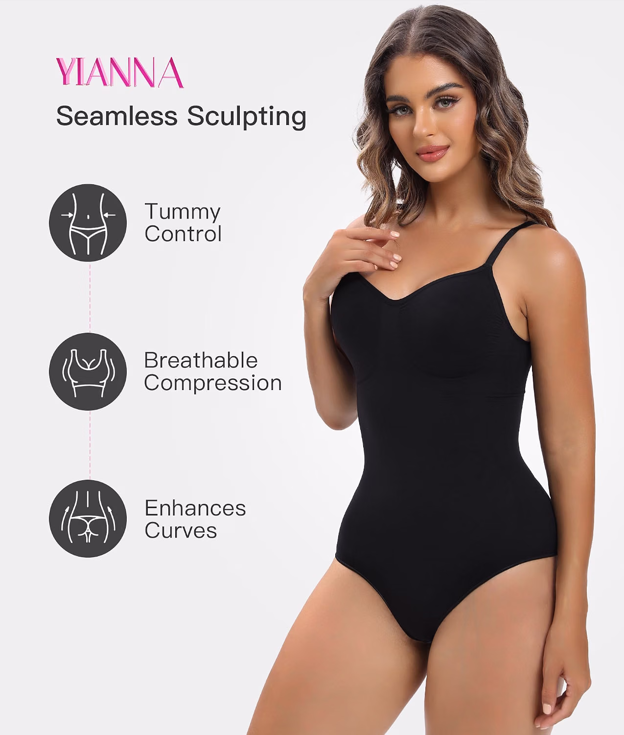 YIANNA Tummy Control Seamless Bodysuit Shaper — image 3