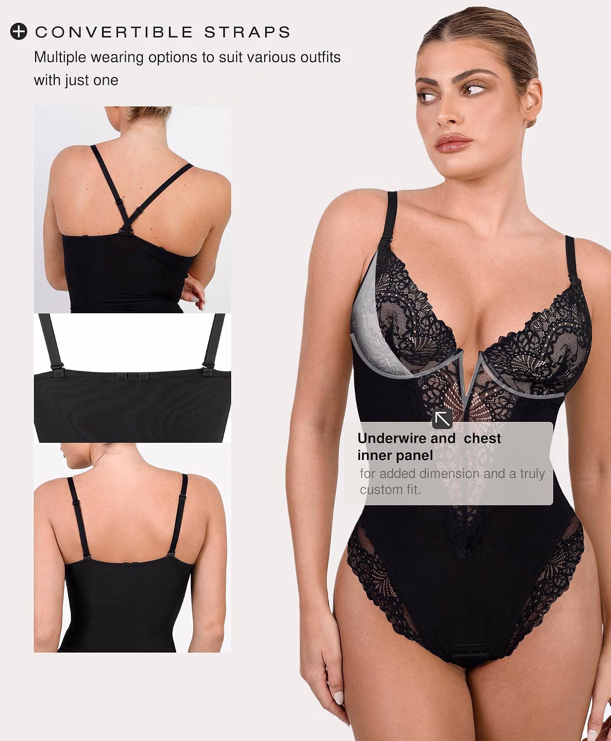 Popilush Tummy Control Lace Corset Bodysuit — image 4