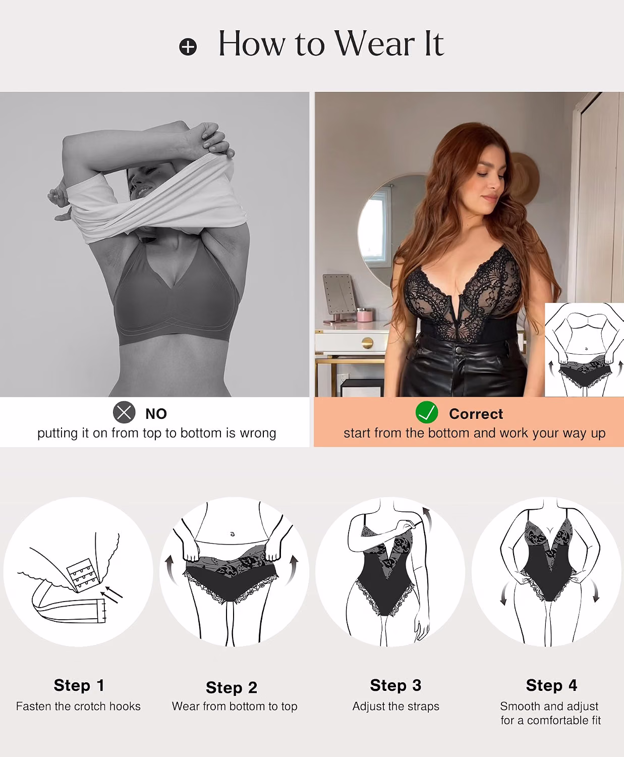 Popilush Tummy Control Lace Corset Bodysuit — image 5