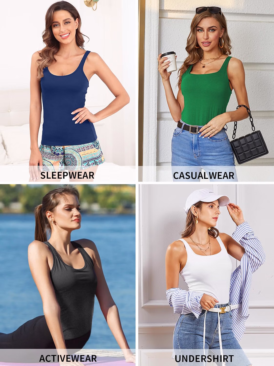 V FOR CITY Women's Cotton Tank with Shelf Bra — image 7