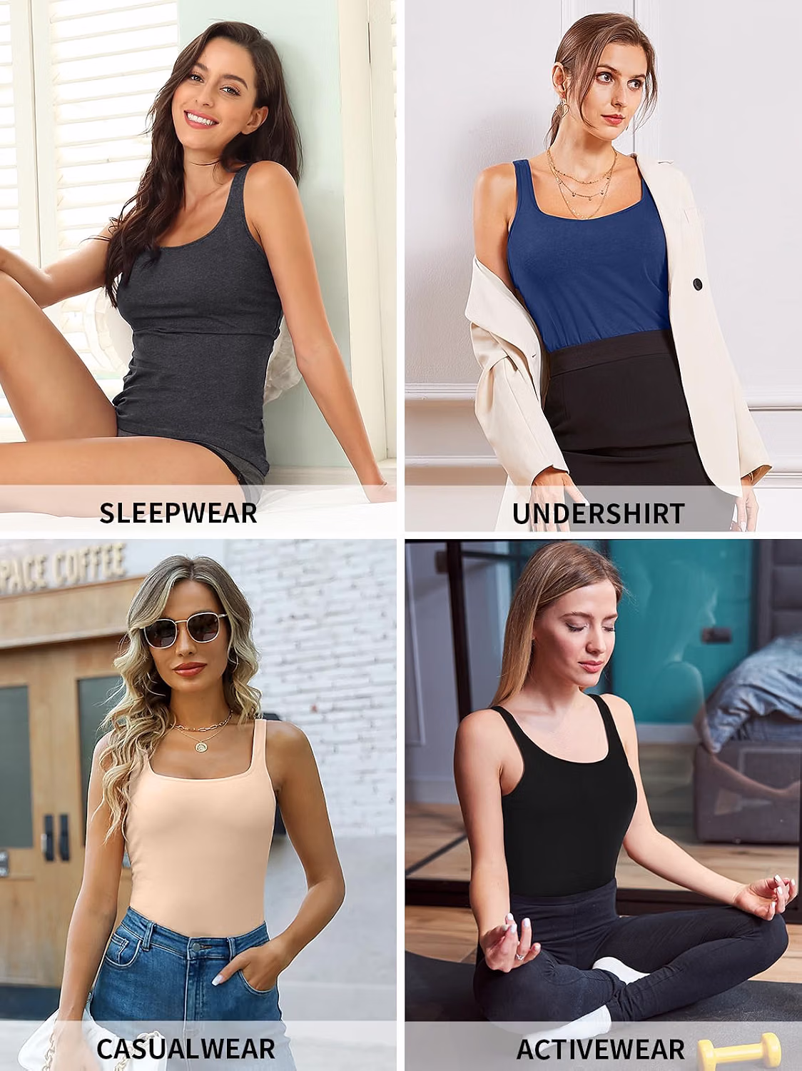V FOR CITY Women's Cotton Tank with Shelf Bra — image 8
