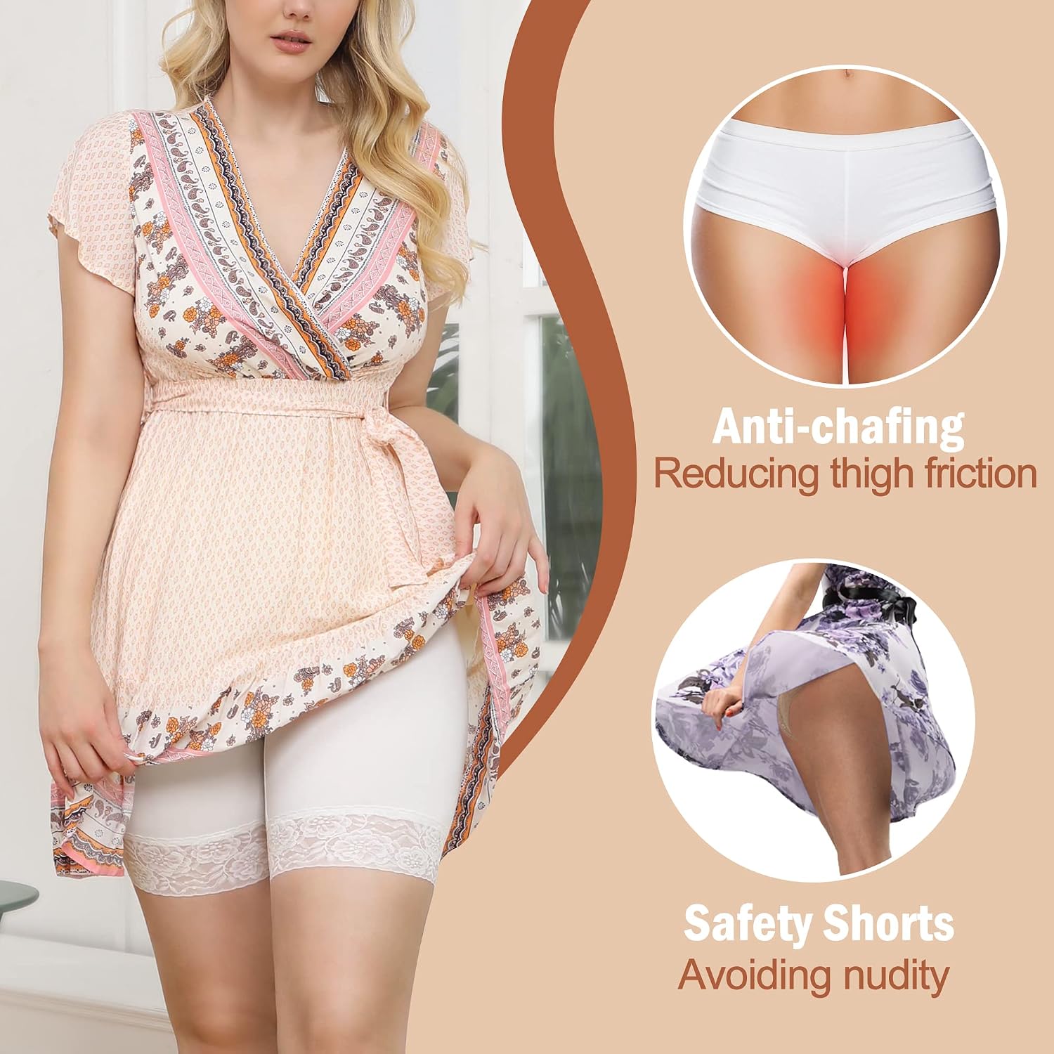 Yeblues 3-Pack Lace Slip Shorts for Women — image 3