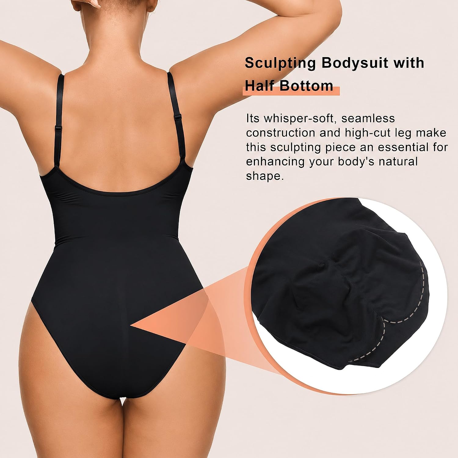 SHAPERX Women's Waist Snatching Seamless Bodysuit — image 2