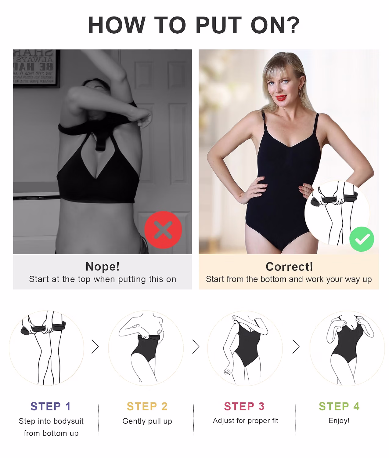 SHAPERX Seamless Tummy Control Bodysuit — image 5