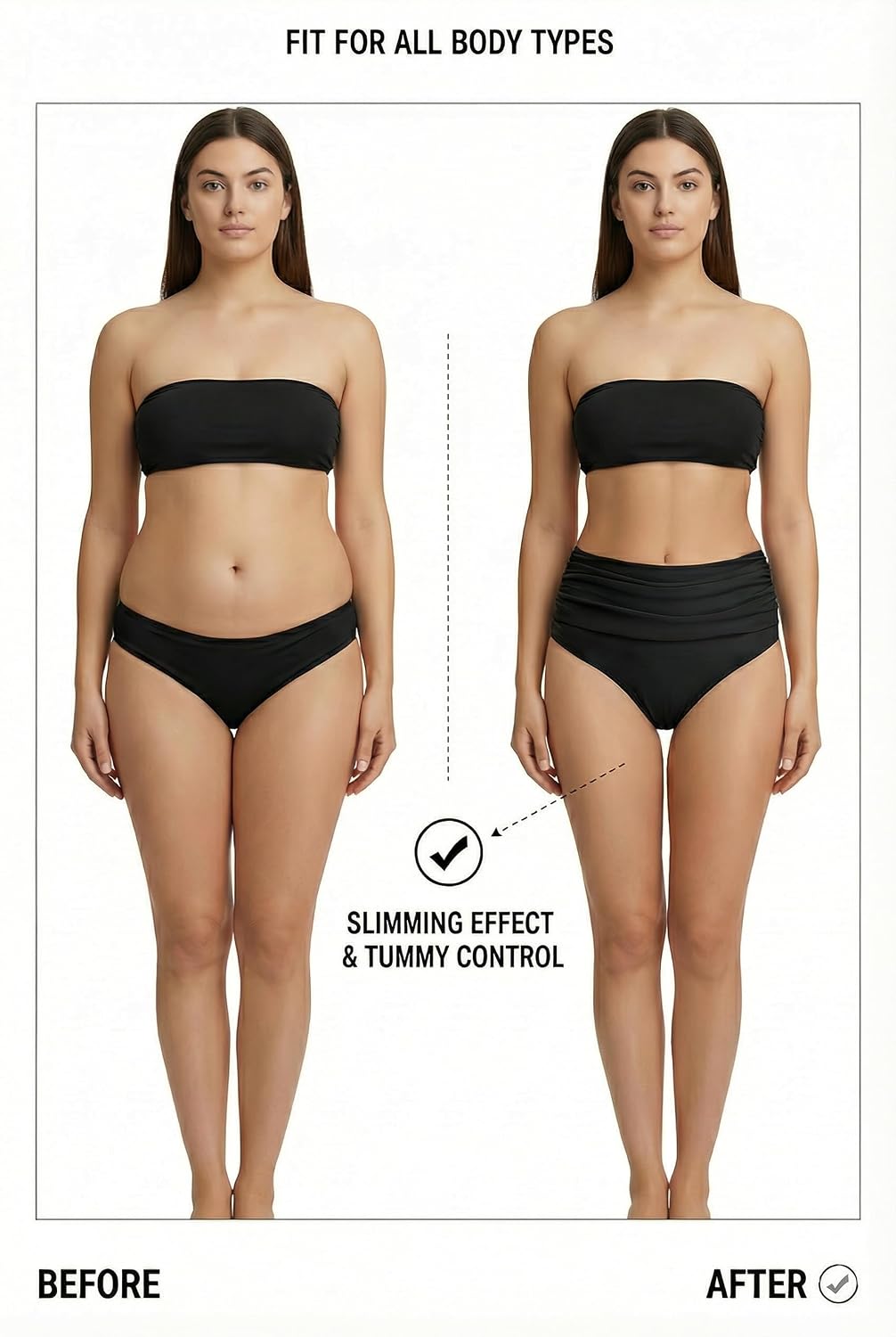 Tempt Me High Waisted Tummy Control Ruched Bikini Bottom — image 2