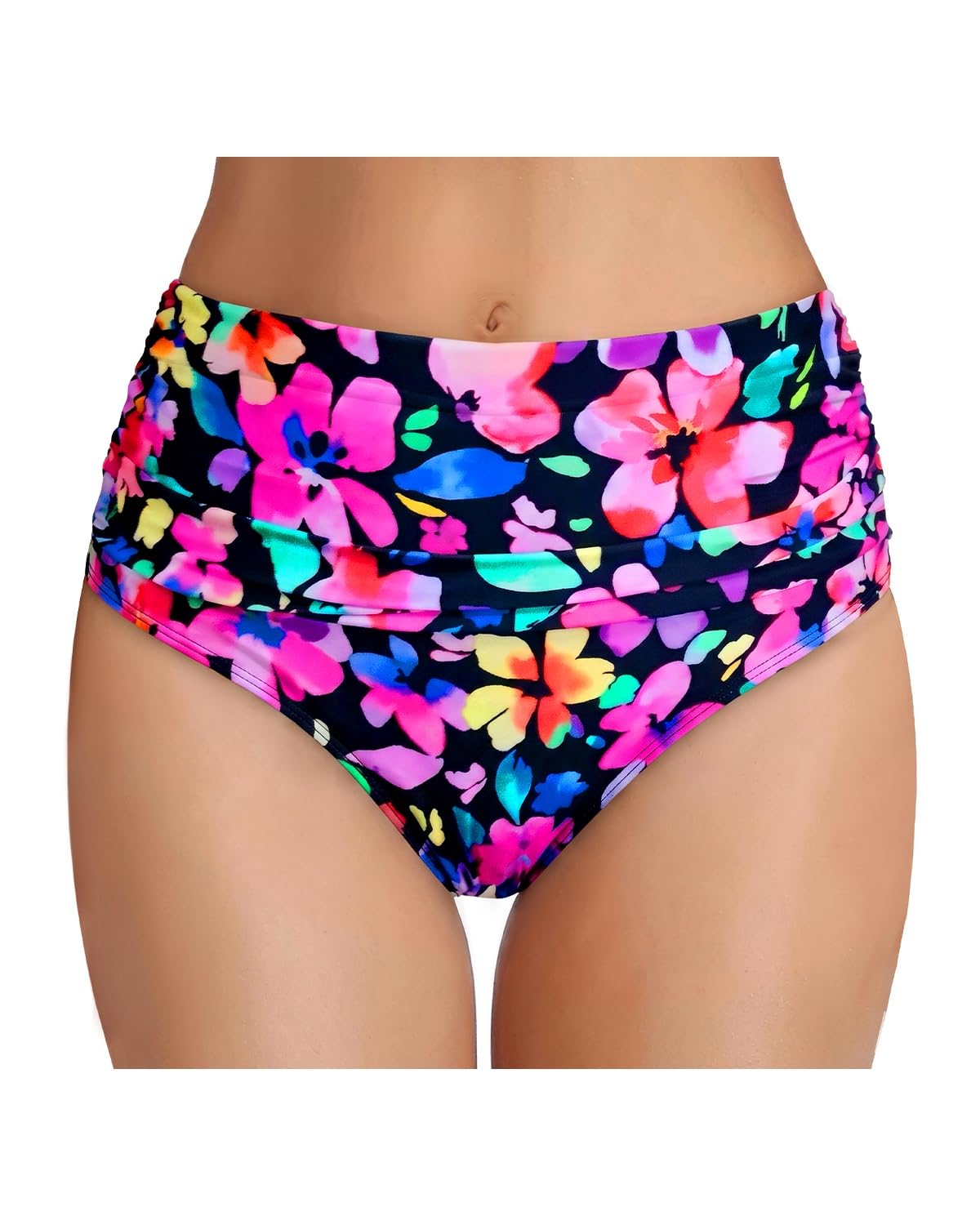 Tempt Me High Waisted Tummy Control Ruched Bikini Bottom — image 8