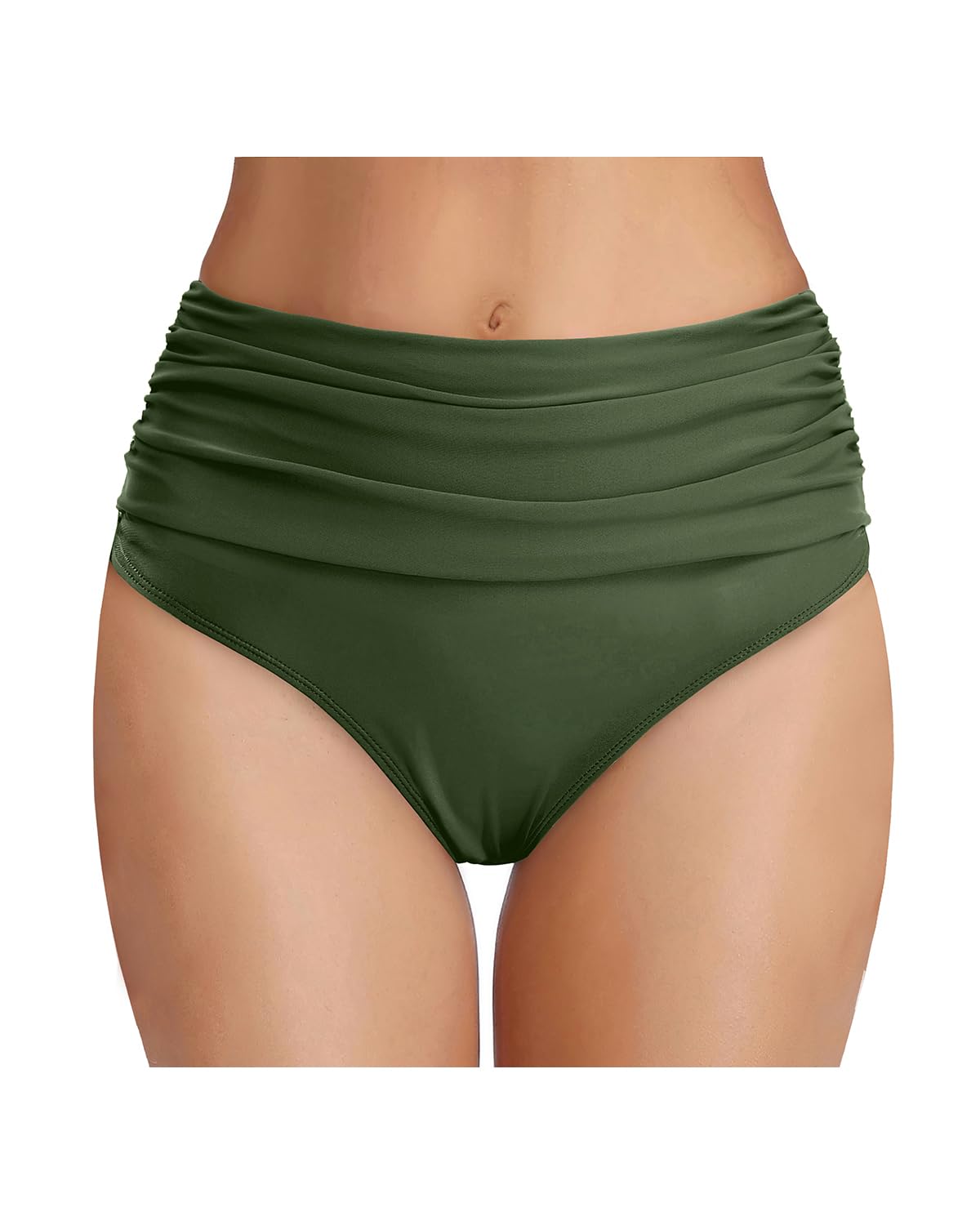 Tempt Me High Waisted Tummy Control Ruched Bikini Bottom — image 10