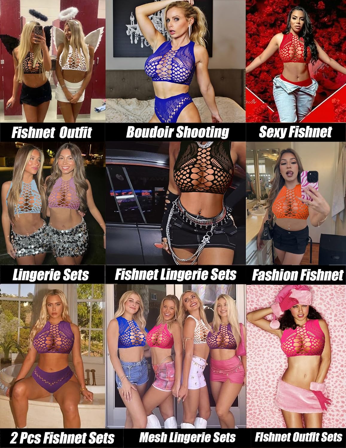 Avidlove Women's Fishnet Lingerie 2 Piece Set — image 8