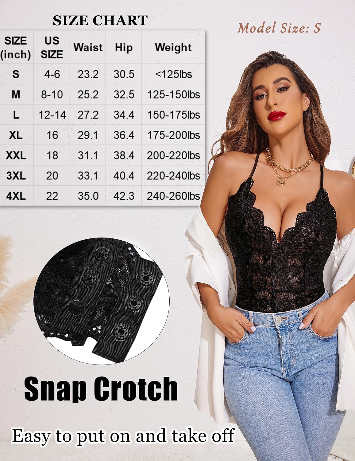 Avidlove Lace Teddy Bodysuit with Snap Crotch — image 5
