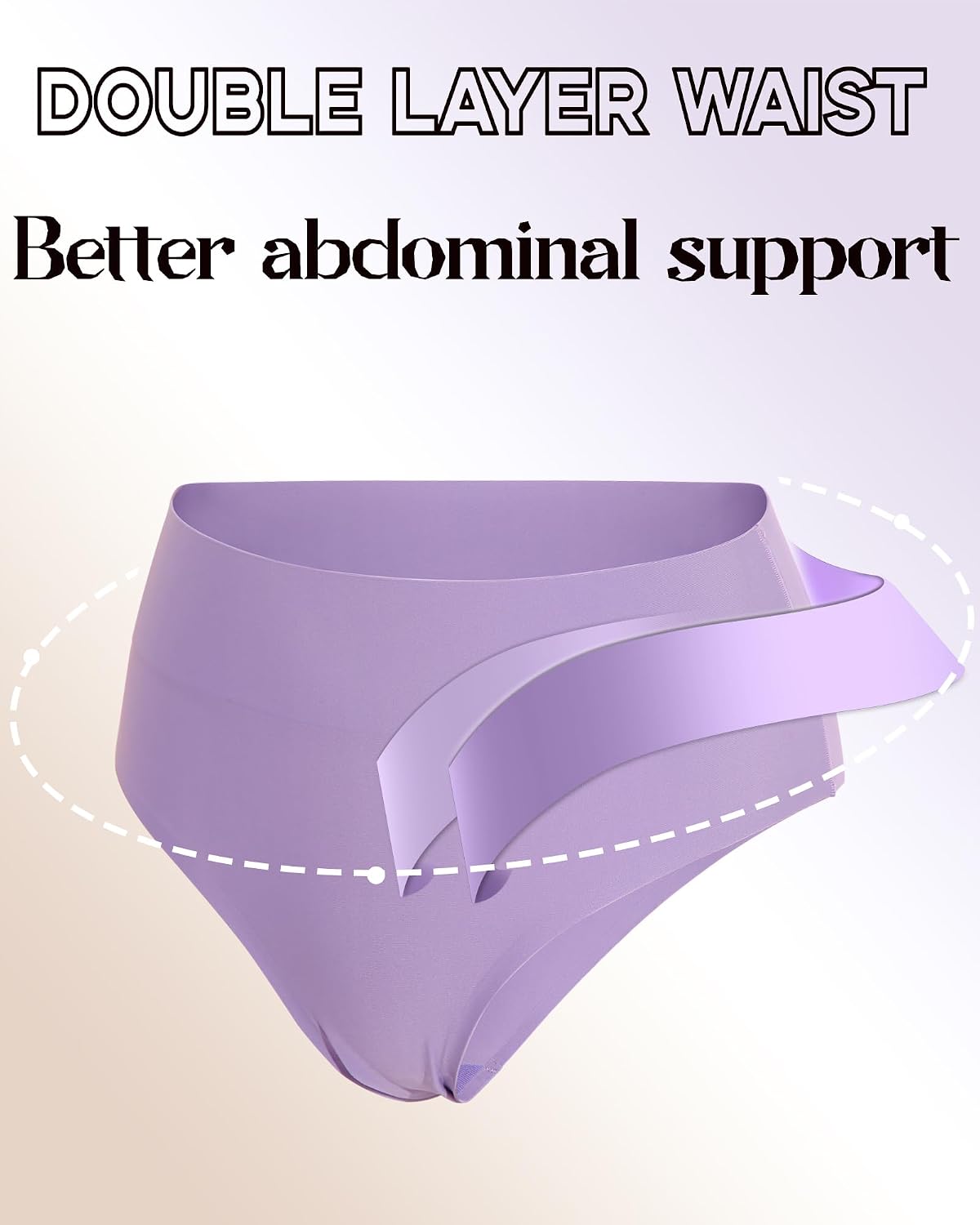 FINETOO High Waisted Seamless Panties 6 Pack — image 4