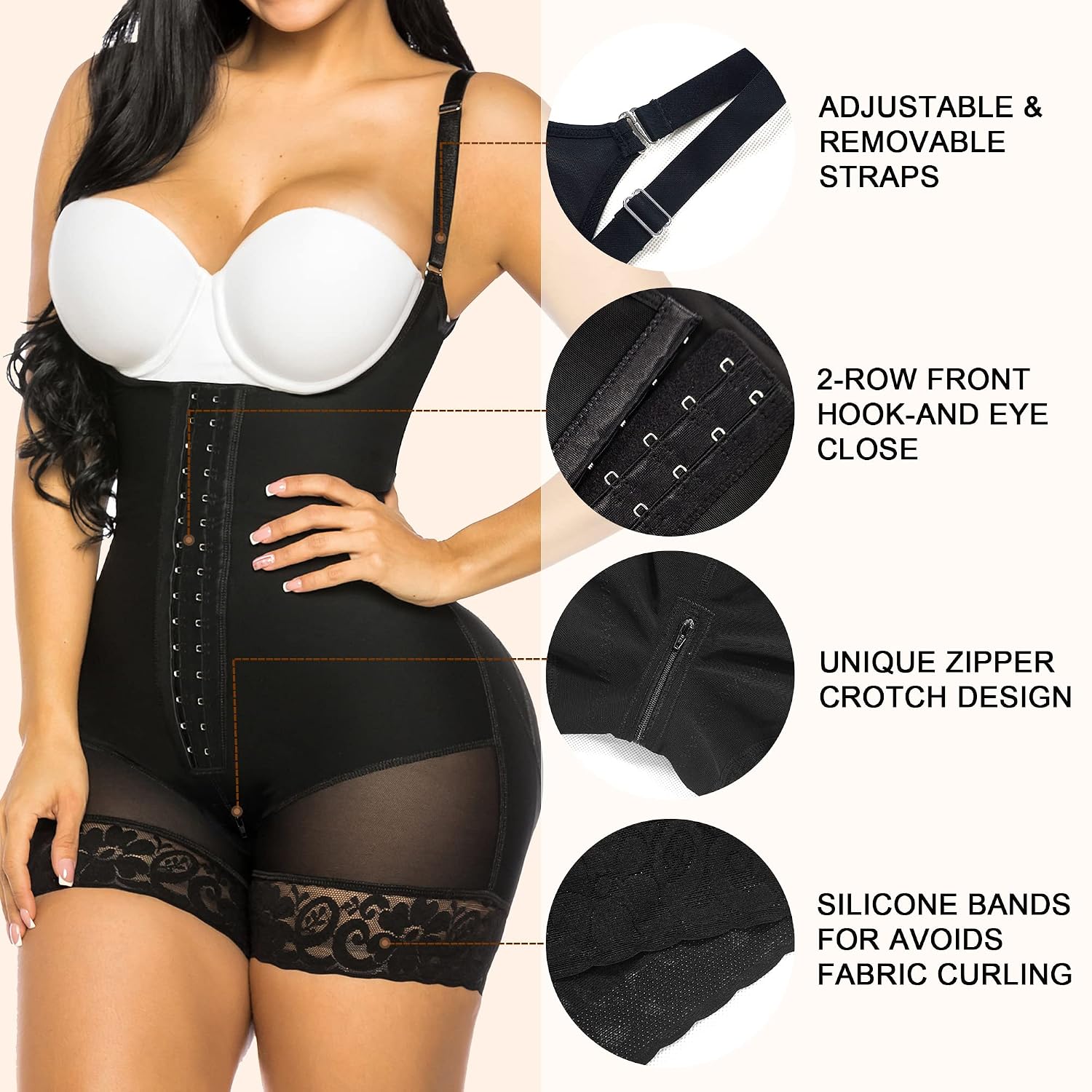 YIANNA Tummy Control Shapewear with Zipper Crotch — image 4