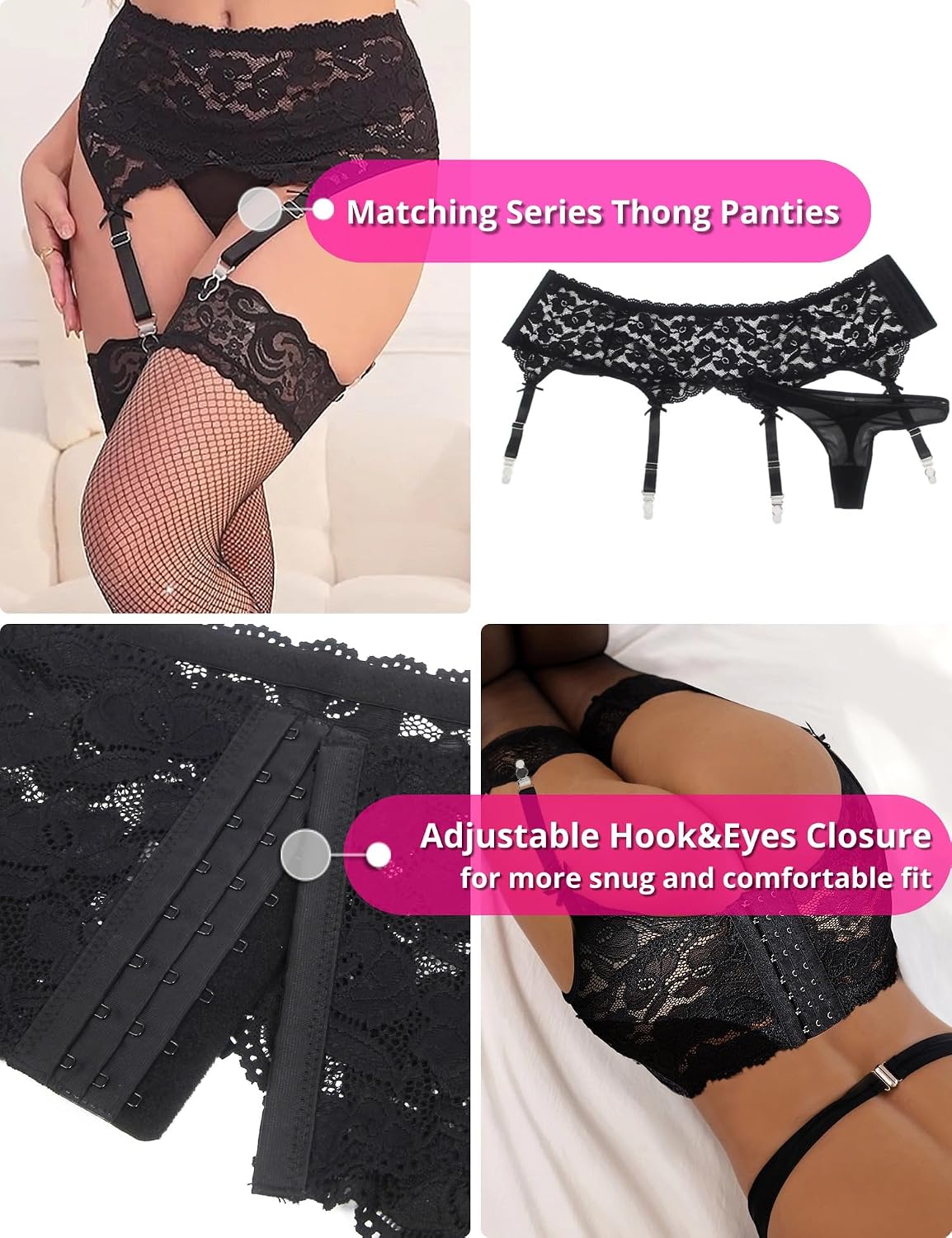 ohyeah High Waisted Garter Belt and Thong Set — image 4