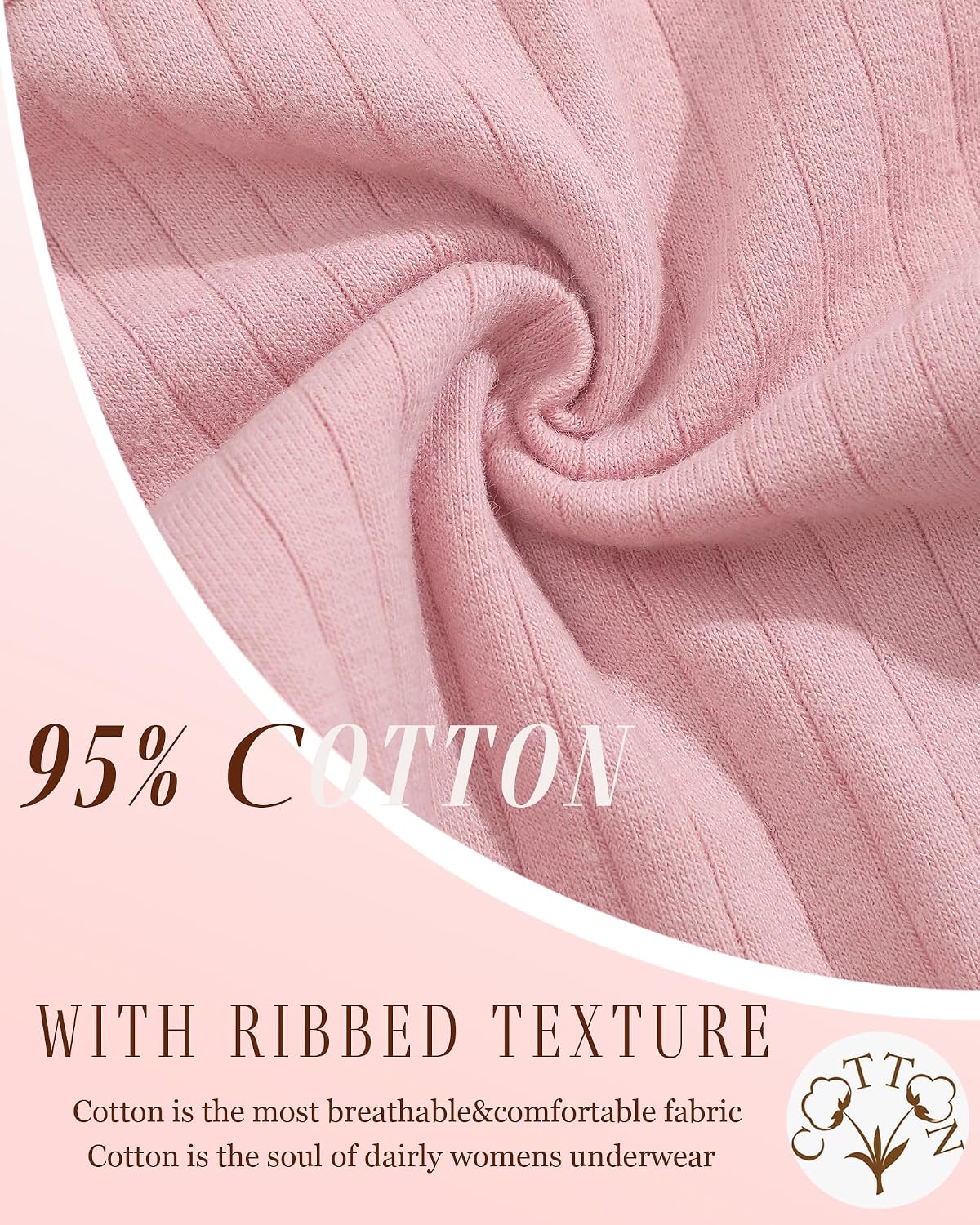 FINETOO Cotton Thongs for Women 6 Pack — image 3