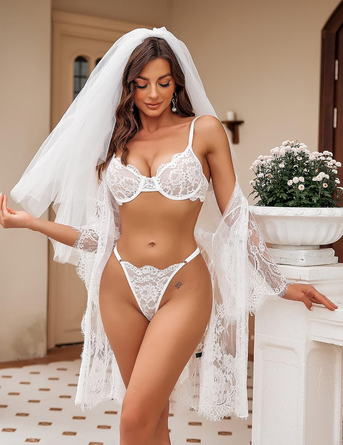 Avidlove Floral Lace Bra and Panty Set — image 3