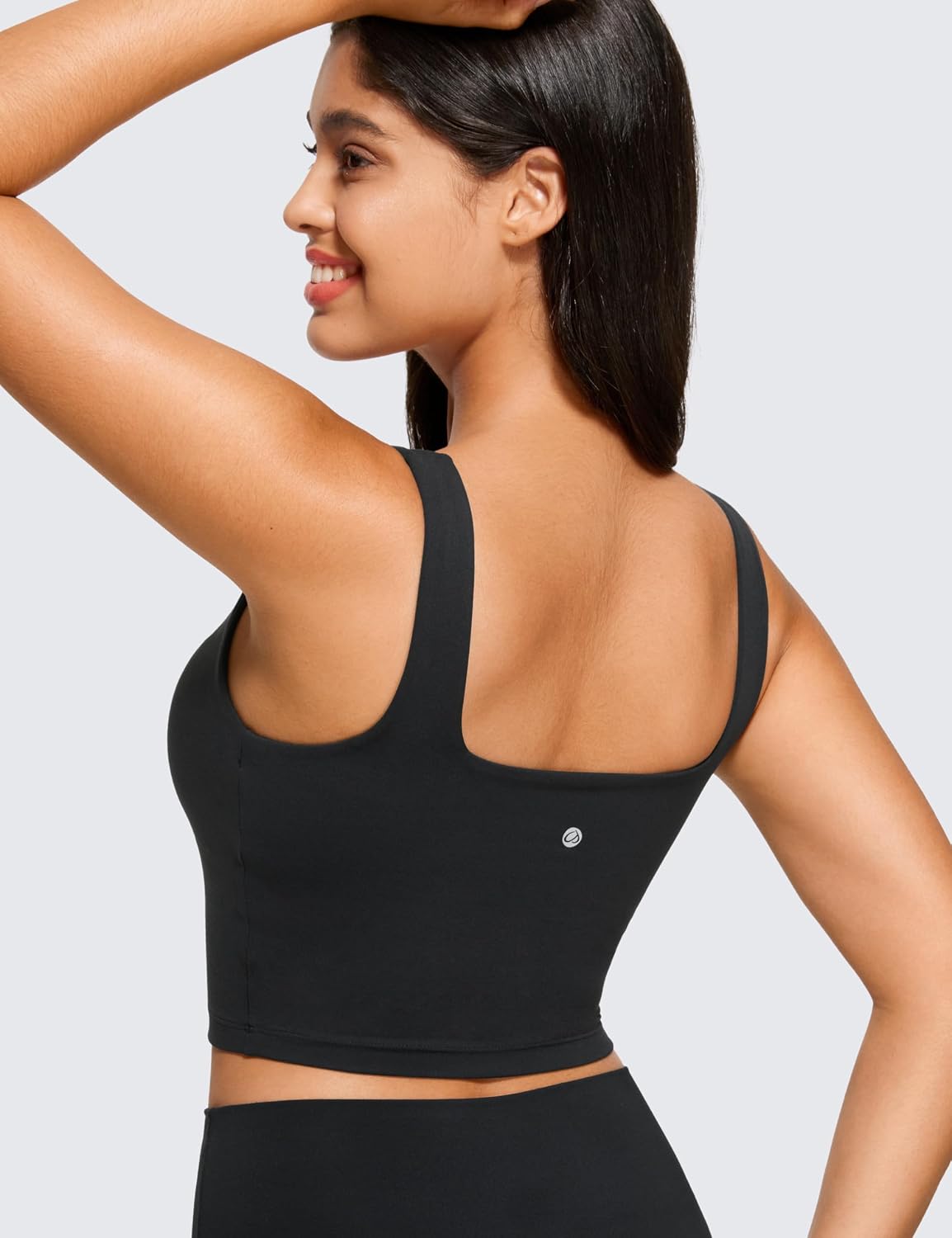 CRZ YOGA Butterluxe crop, square back and logo on the upper back