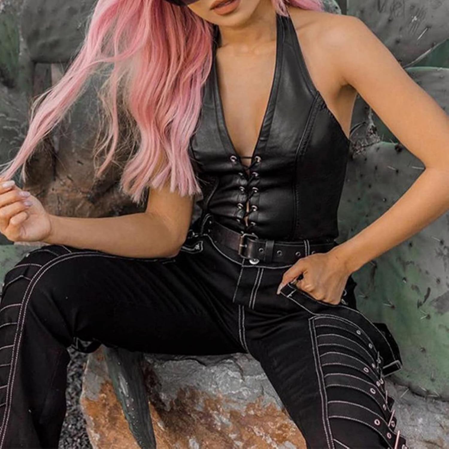 BEARUN PU Leather Corset Bustier Crop Top — image 3