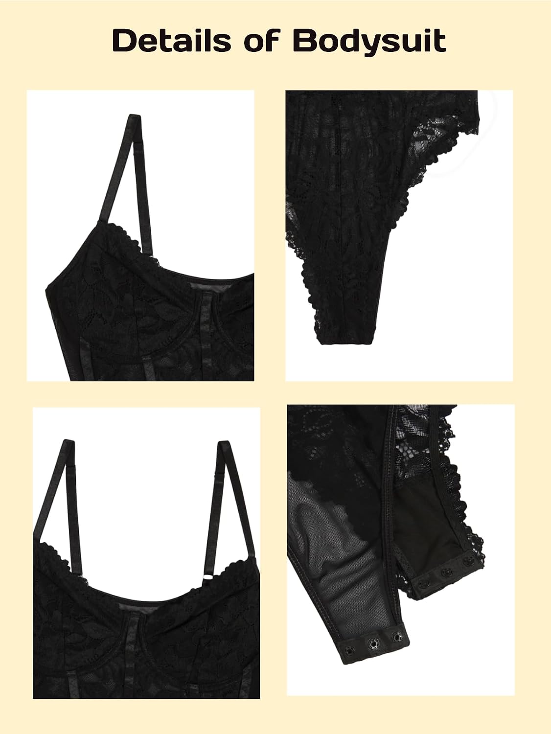Milumia Women's Mesh Lace Bustier Bodysuit — image 3