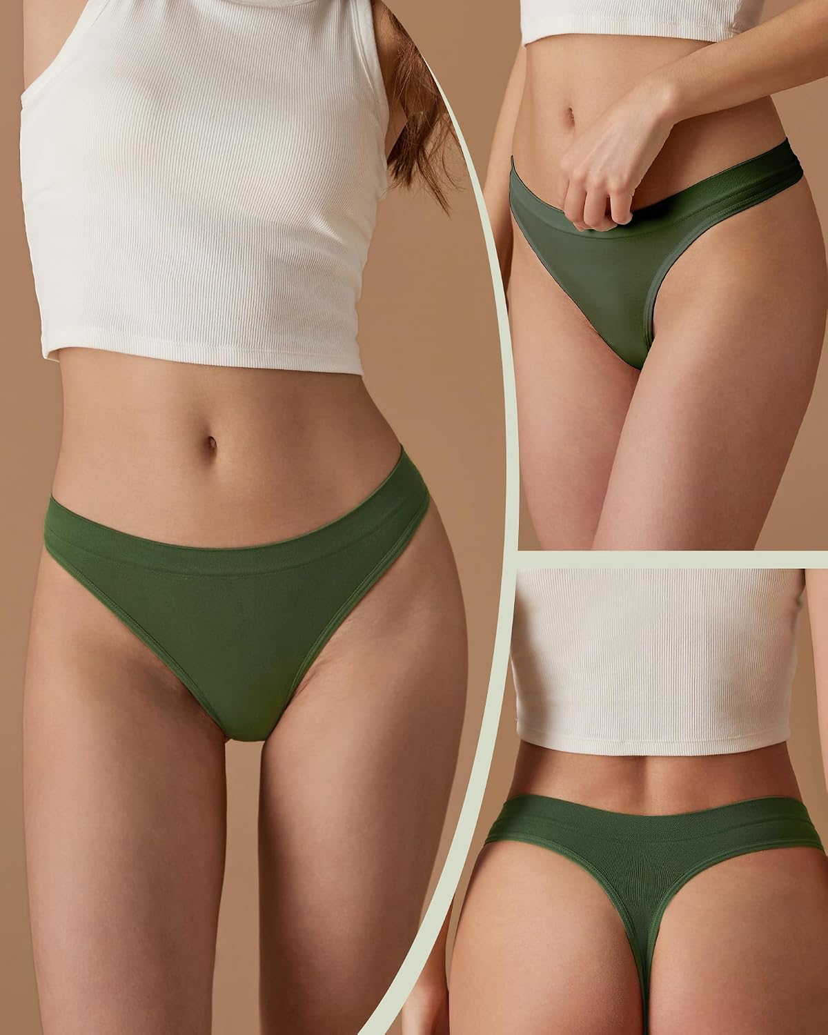 SHARICCA Women's Seamless Thongs Pack — image 4