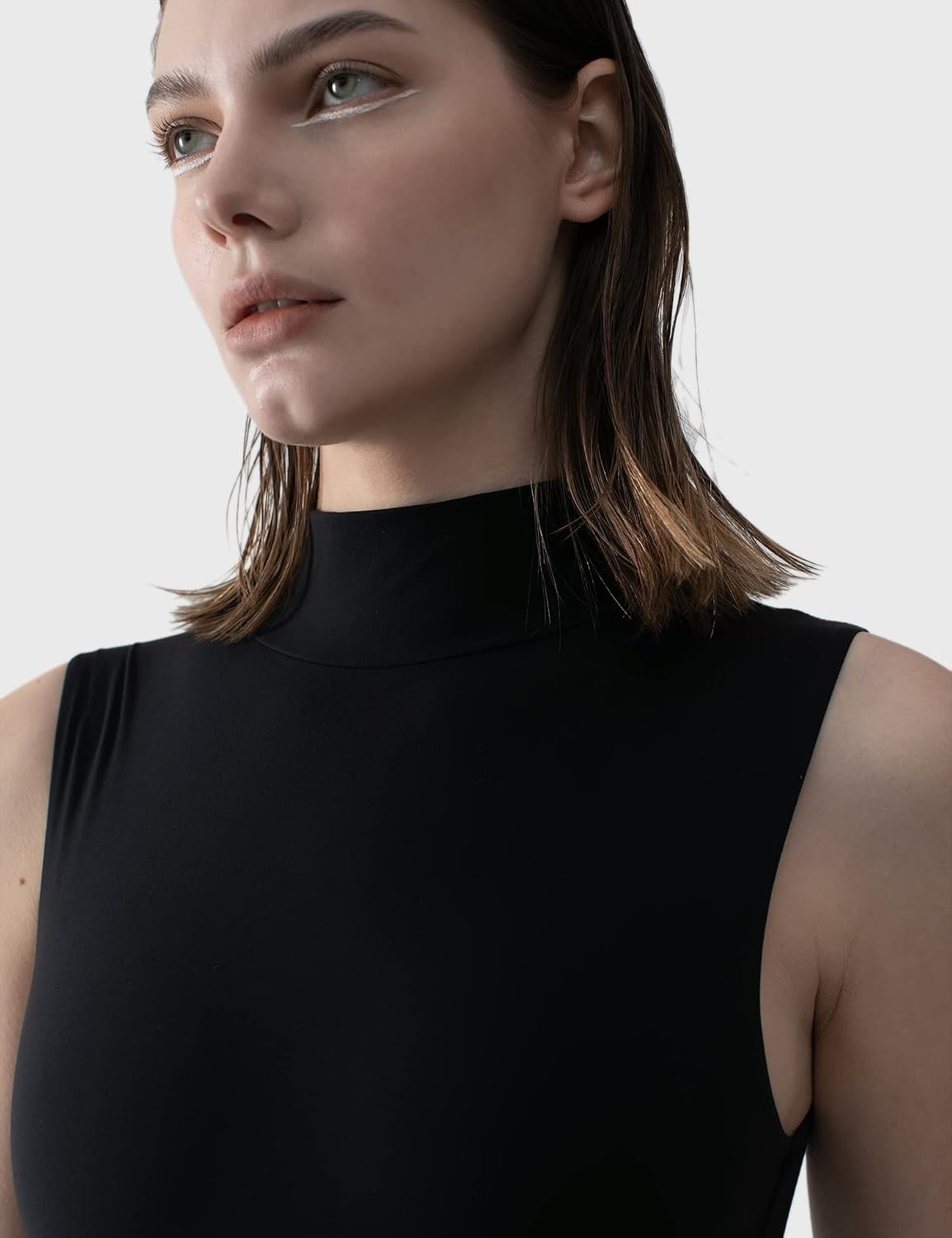 PUMIEY Mock Turtle Neck Sleeveless Bodysuit — image 5