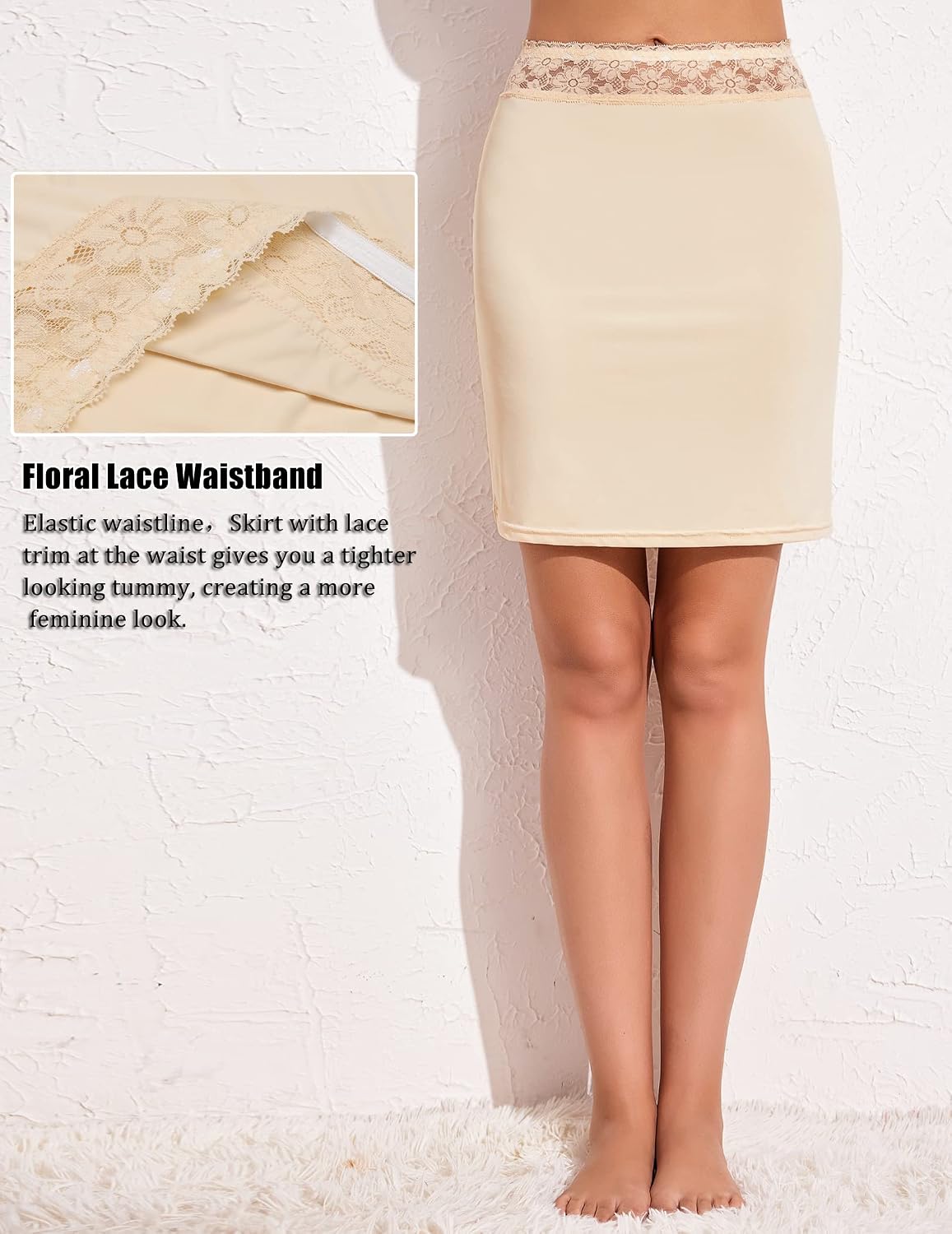 Avidlove Half Slip with Floral Lace Waistband — image 2
