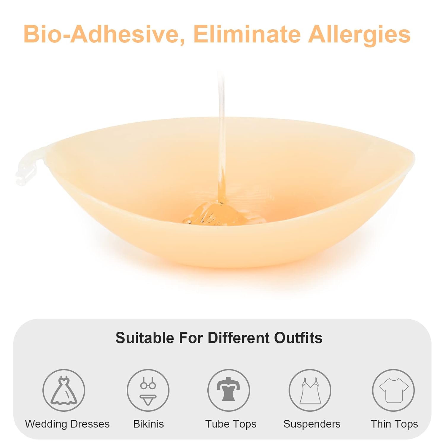 RAVENLINE Invisible Adhesive Silicone Bra with Nipple Covers — image 4
