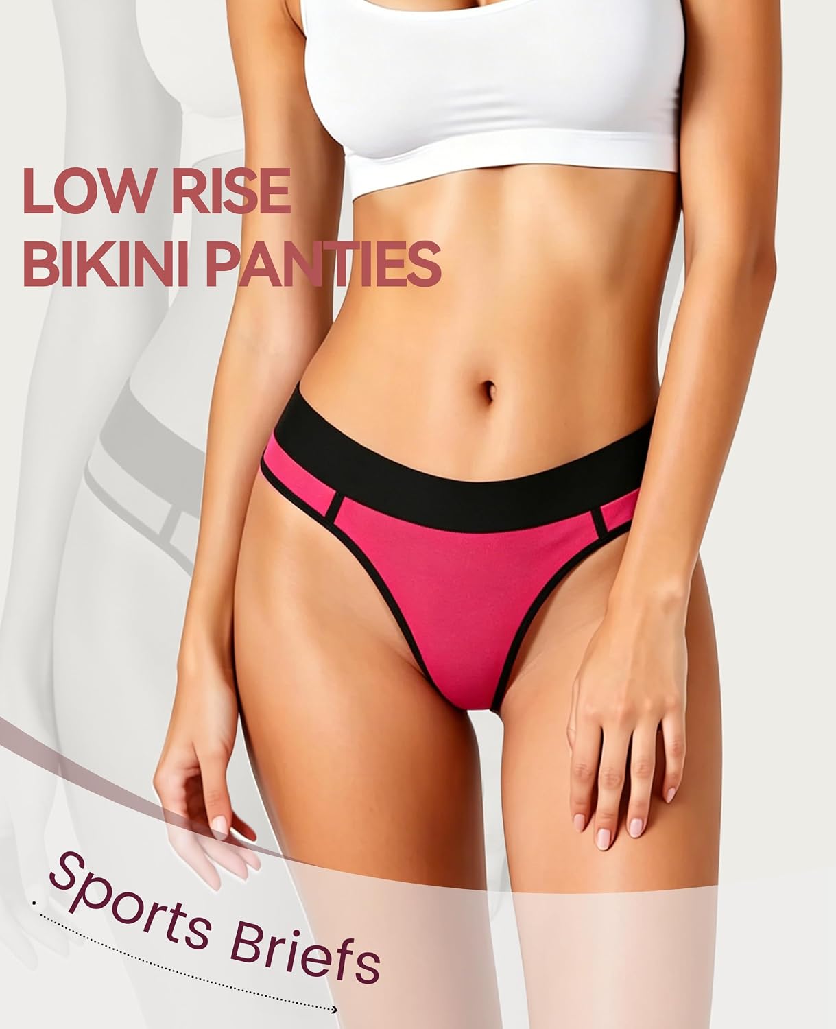 BAJAOEY Cotton Cheeky Bikini Panties 5-Pack — image 3