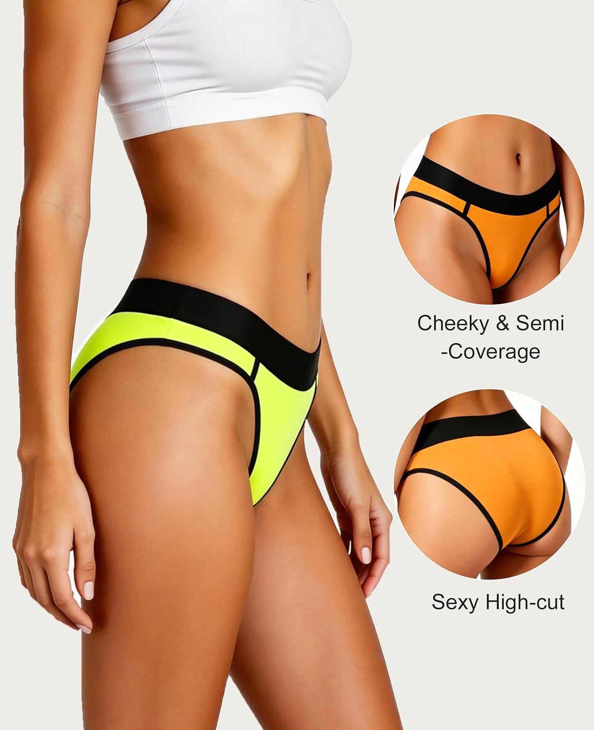 BAJAOEY Cotton Cheeky Bikini Panties 5-Pack — image 4