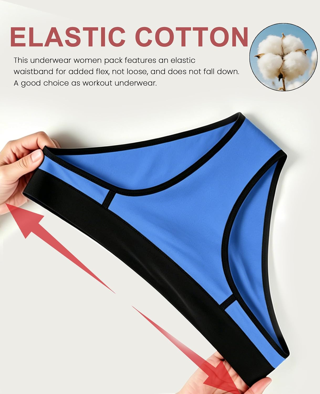 BAJAOEY Cotton Cheeky Bikini Panties 5-Pack — image 5