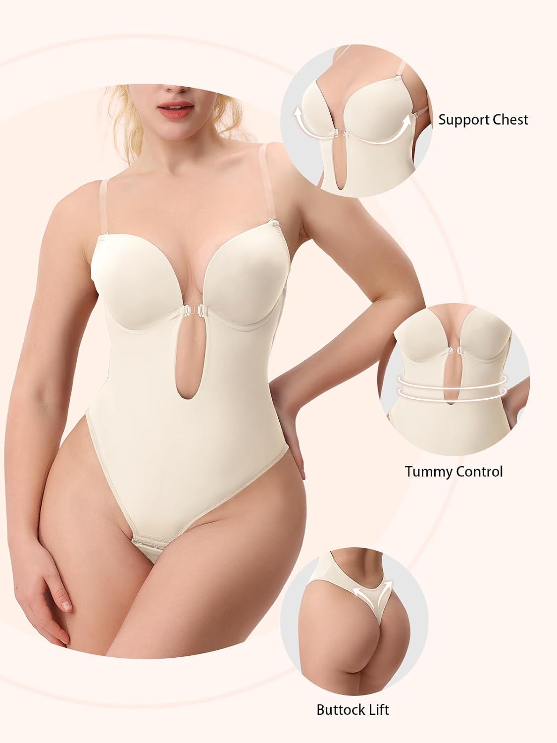 Slimers Backless Plunge Shapewear Bodysuit — image 2