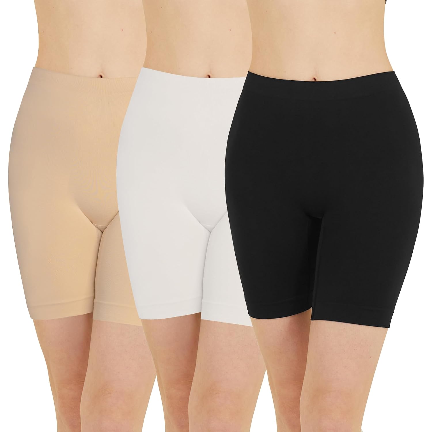POPKOK High Waisted Anti Chafing Slip Shorts 3 Pack