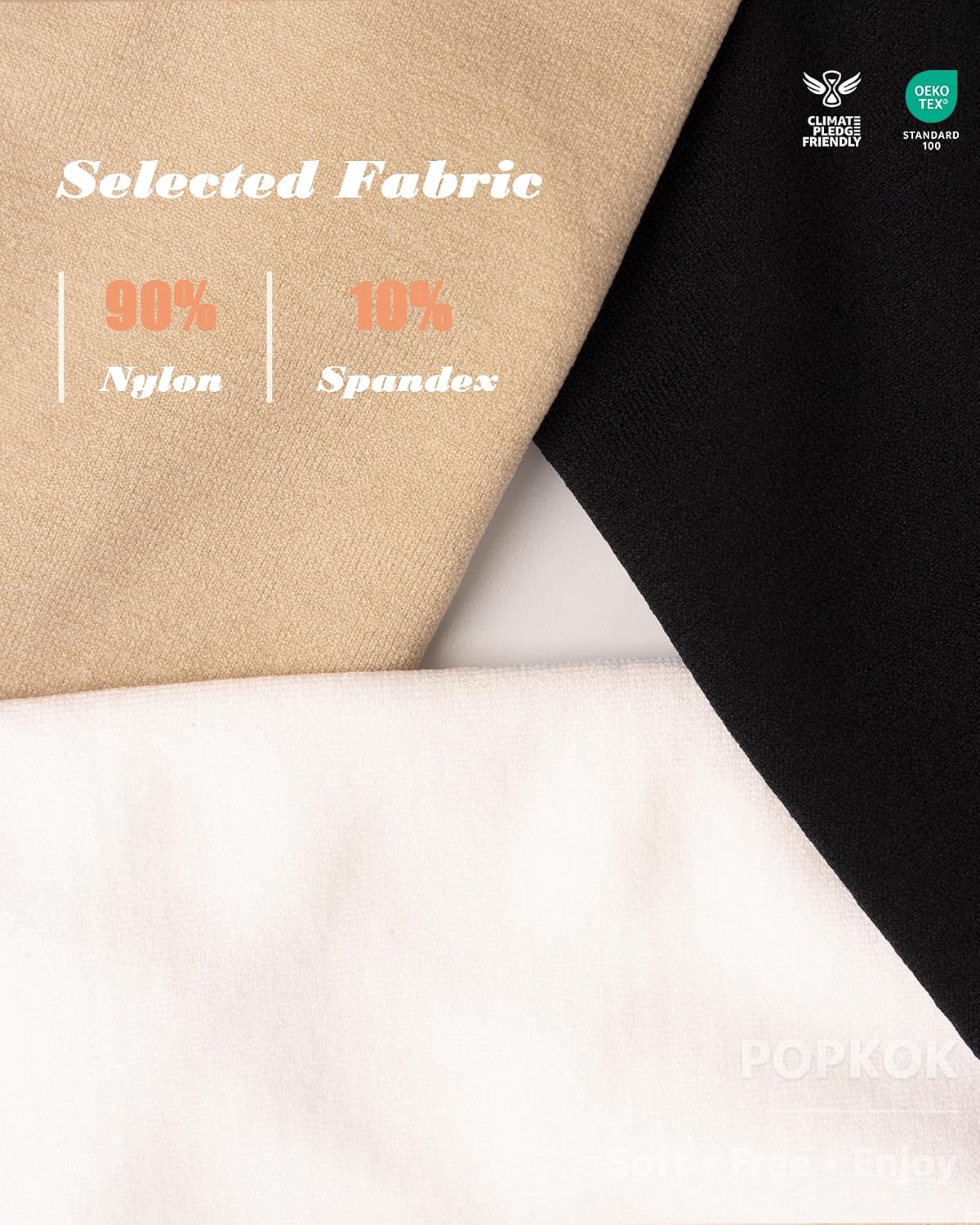 POPKOK High Waisted Anti Chafing Slip Shorts 3 Pack — image 3
