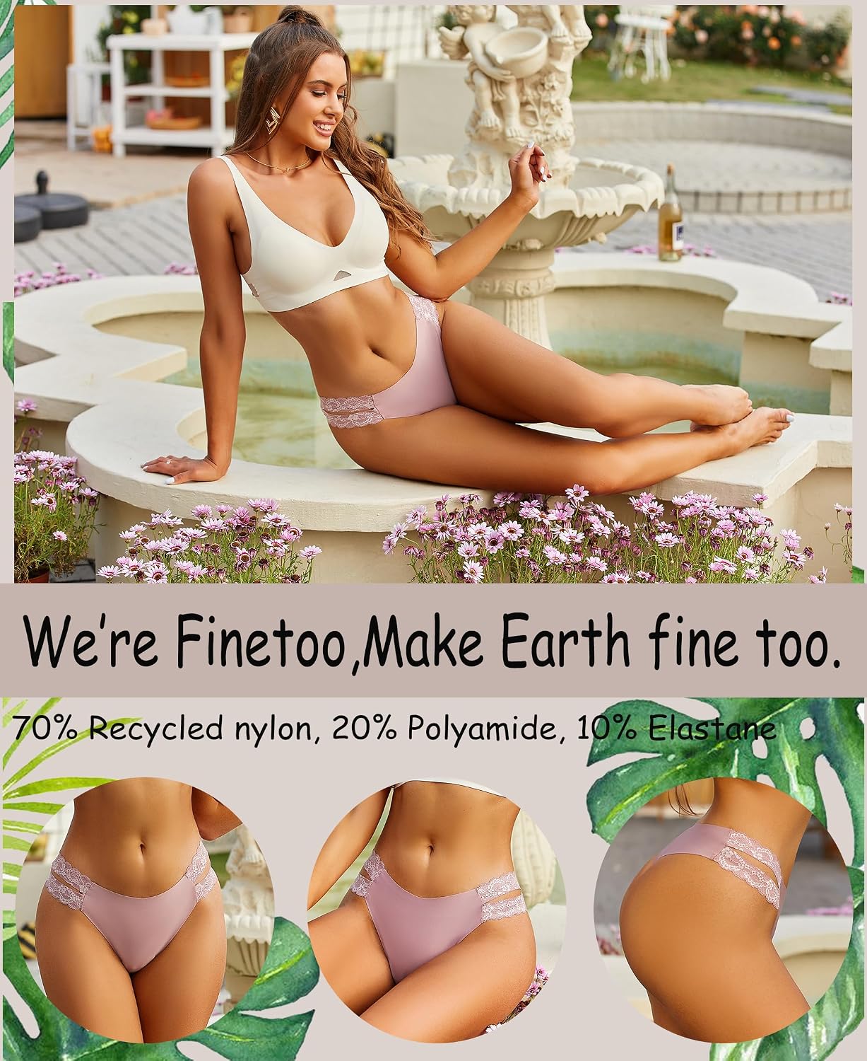 FINETOO Seamless Thongs for Women 6-Pack — image 2