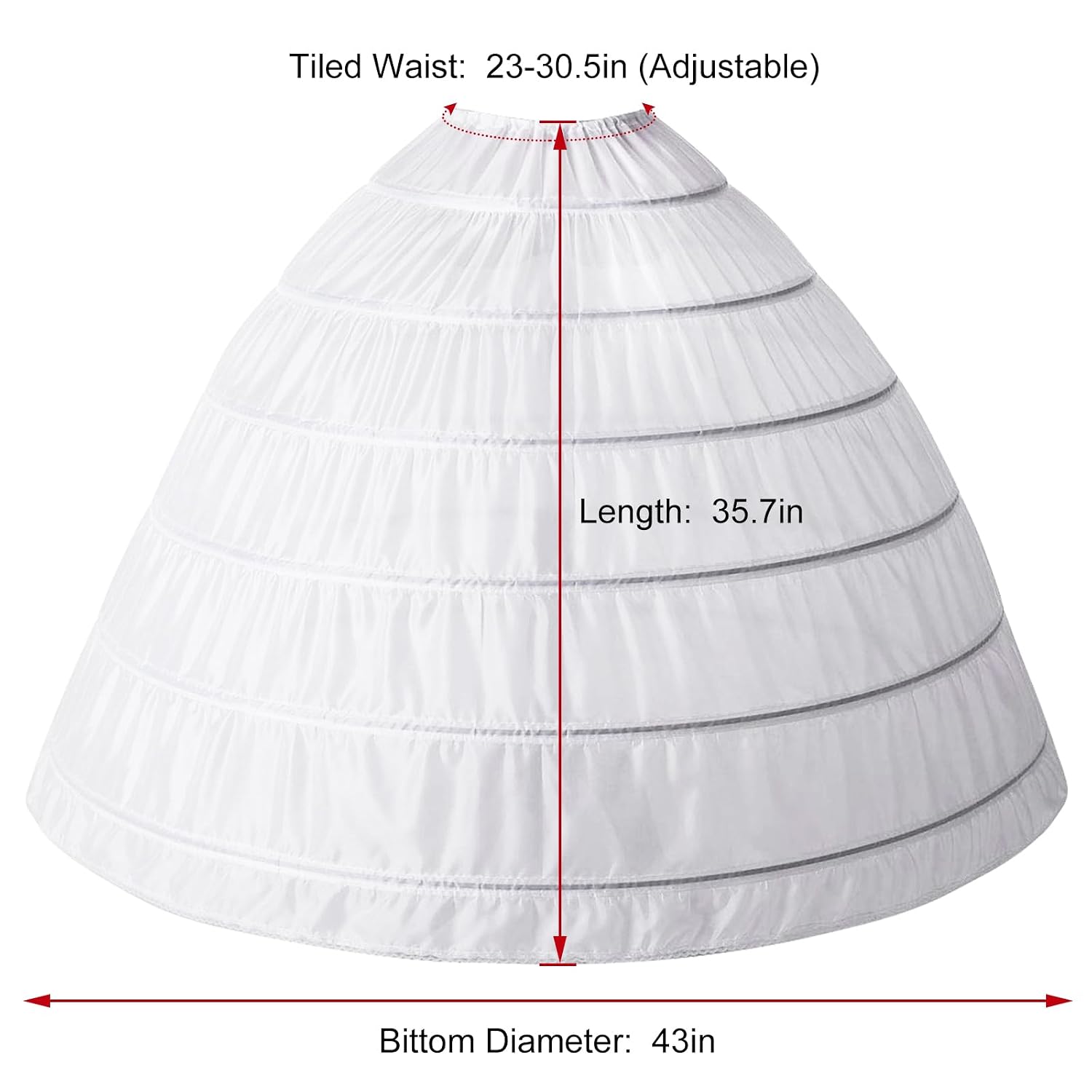 dgdgcool 6 Hoop A-Line Petticoat Crinoline — image 2
