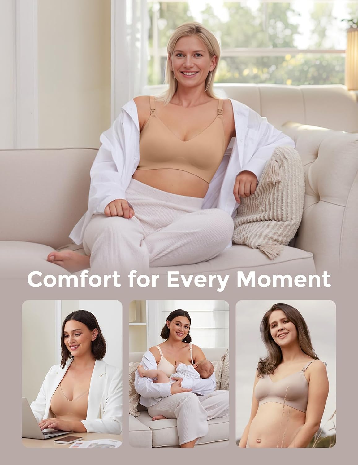 Momcozy Seamless Comfort Nursing Bra for Breastfeeding — image 7