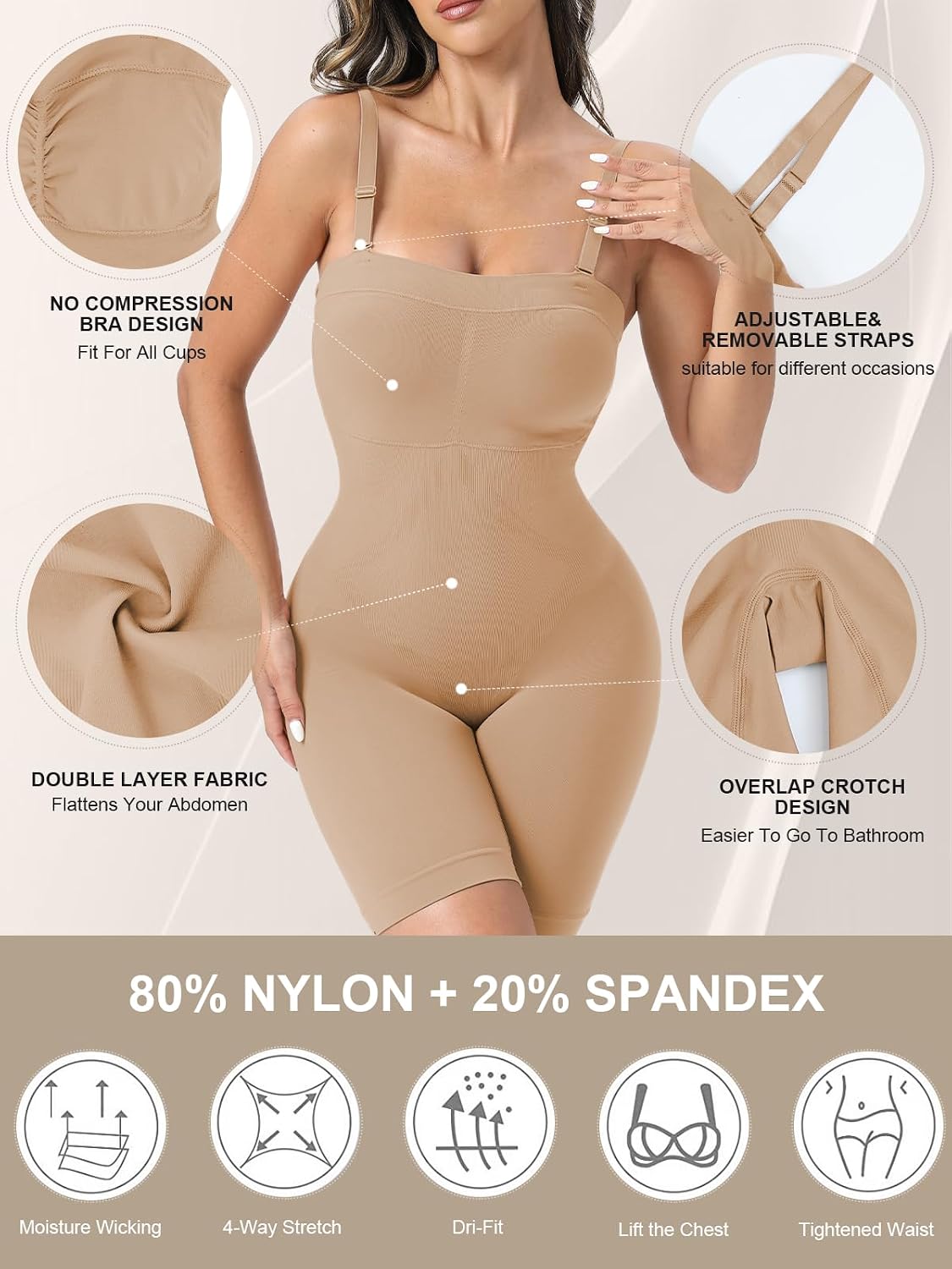 Ellareese Strapless Full Body Shaper Bodysuit — image 4