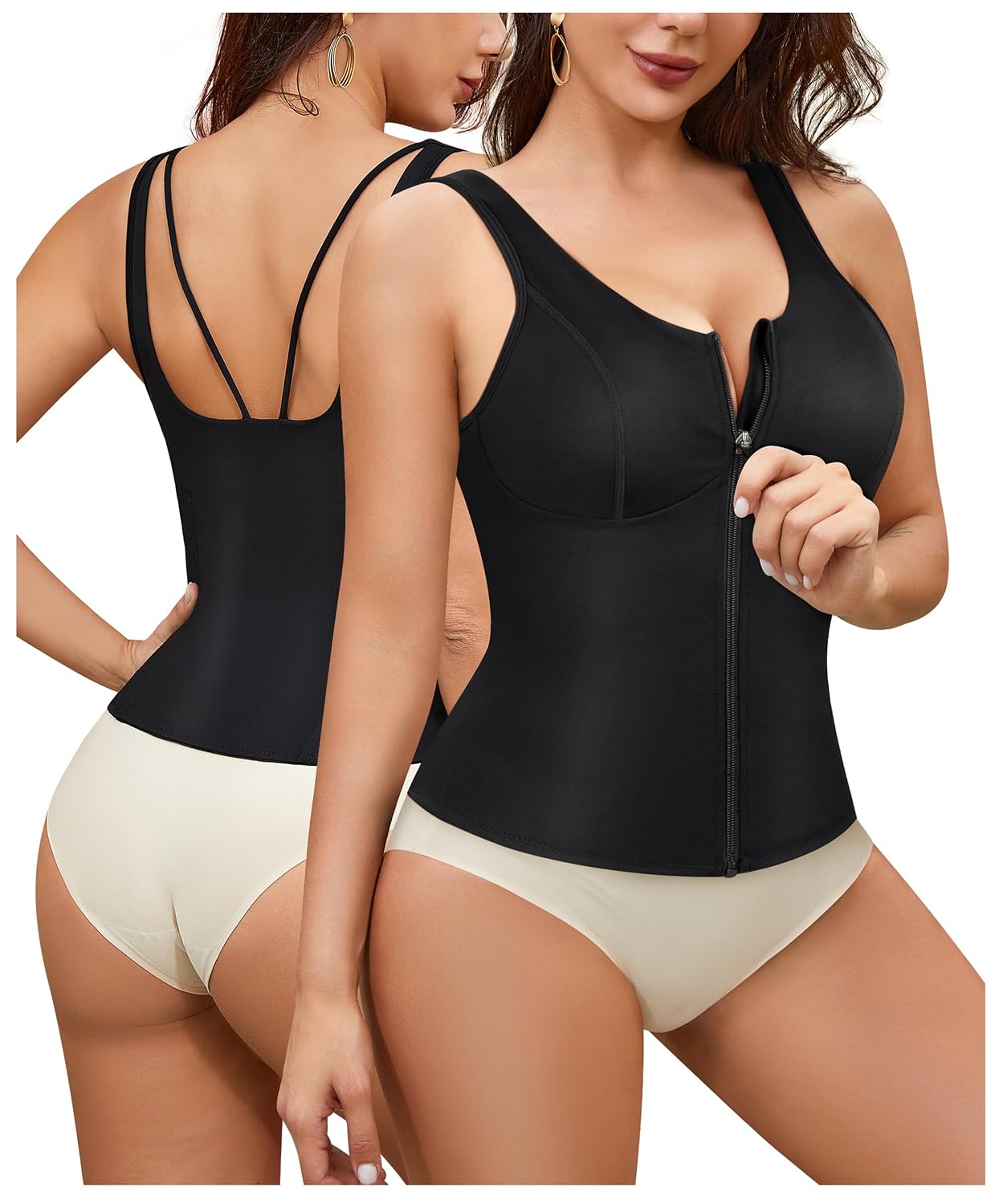 Gotoly Women's Compression Tank Top with Zipper