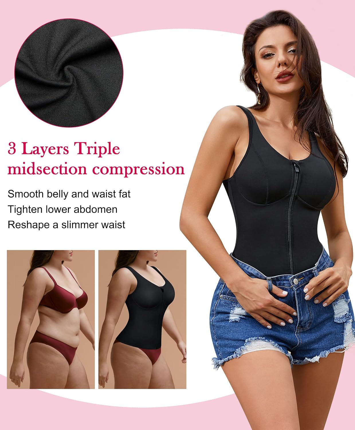 Gotoly Women's Compression Tank Top with Zipper — image 2