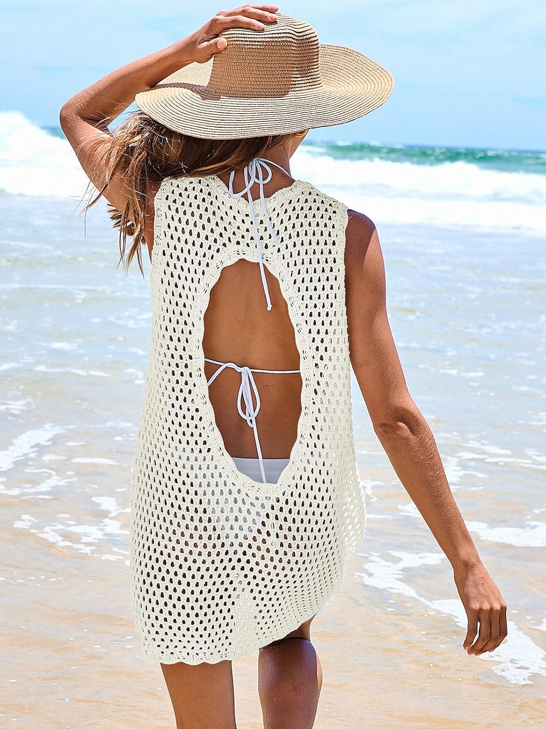 ANRABESS Crochet Beach Cover Up Dress — image 4