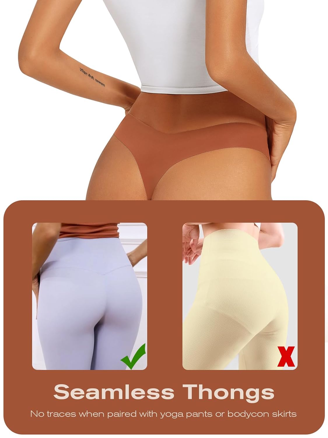tichers Seamless No Show Thong 6 Pack — image 3