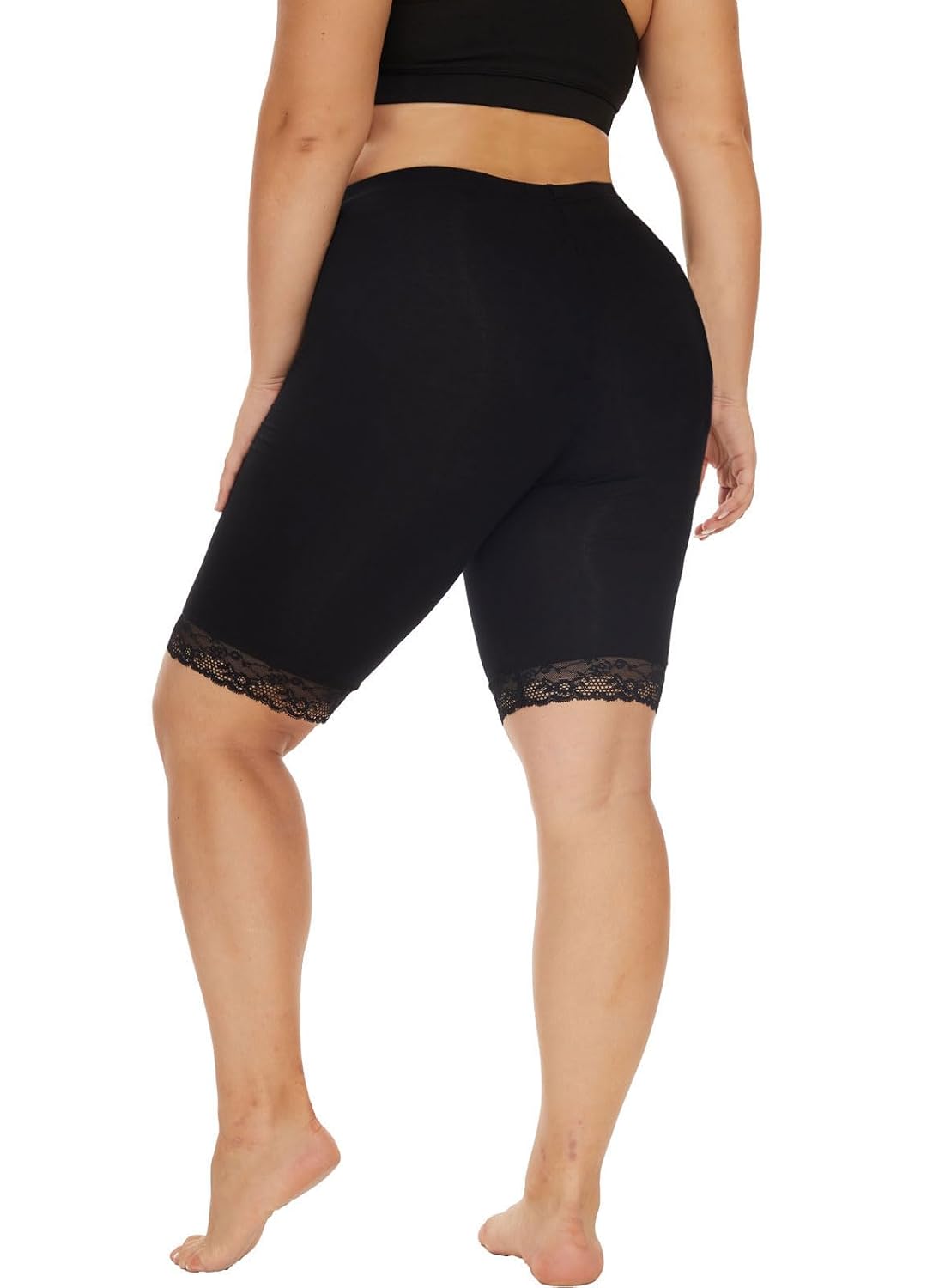 WIPLORE Plus Size Modal Lace Shorts for Women — image 2