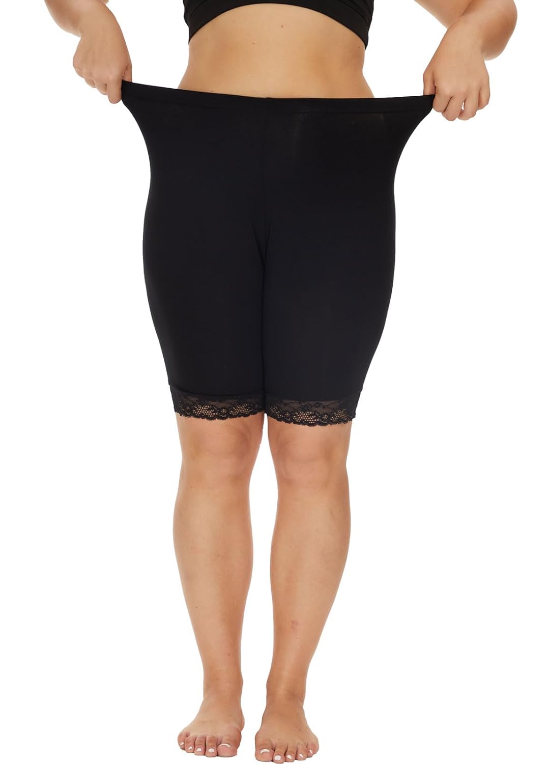 WIPLORE Plus Size Modal Lace Shorts for Women — image 4