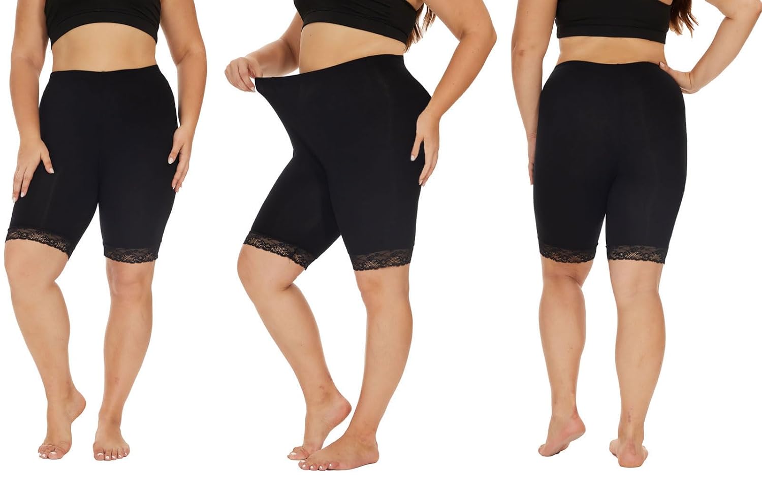 WIPLORE Plus Size Modal Lace Shorts for Women — image 5
