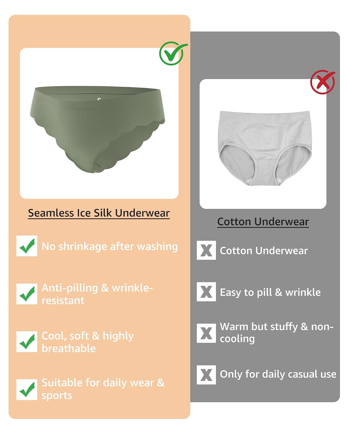 LEVAO Seamless No Show Invisible Panties 7 Pack — image 3