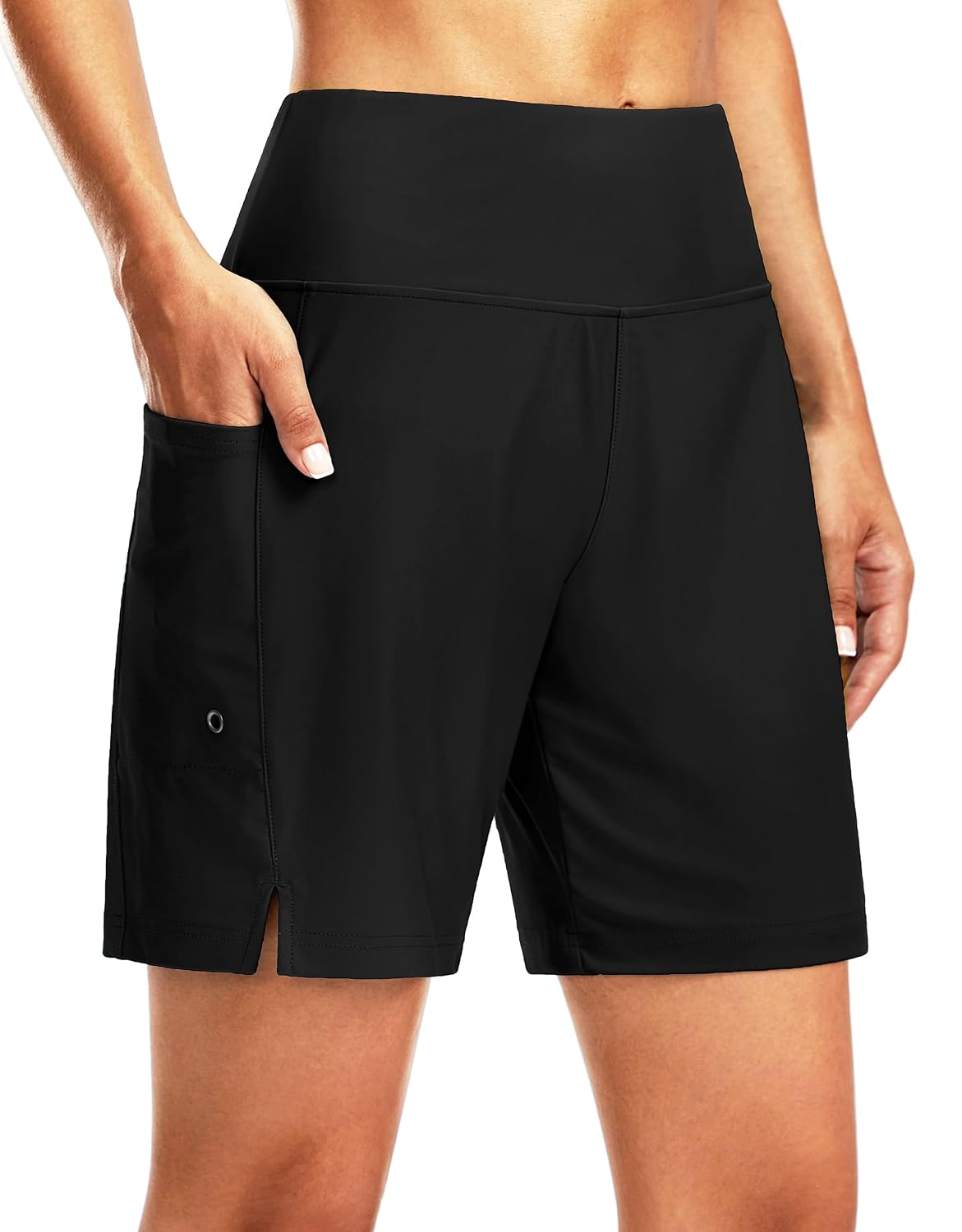 Women's High Waisted Quick Dry Swim Board Shorts