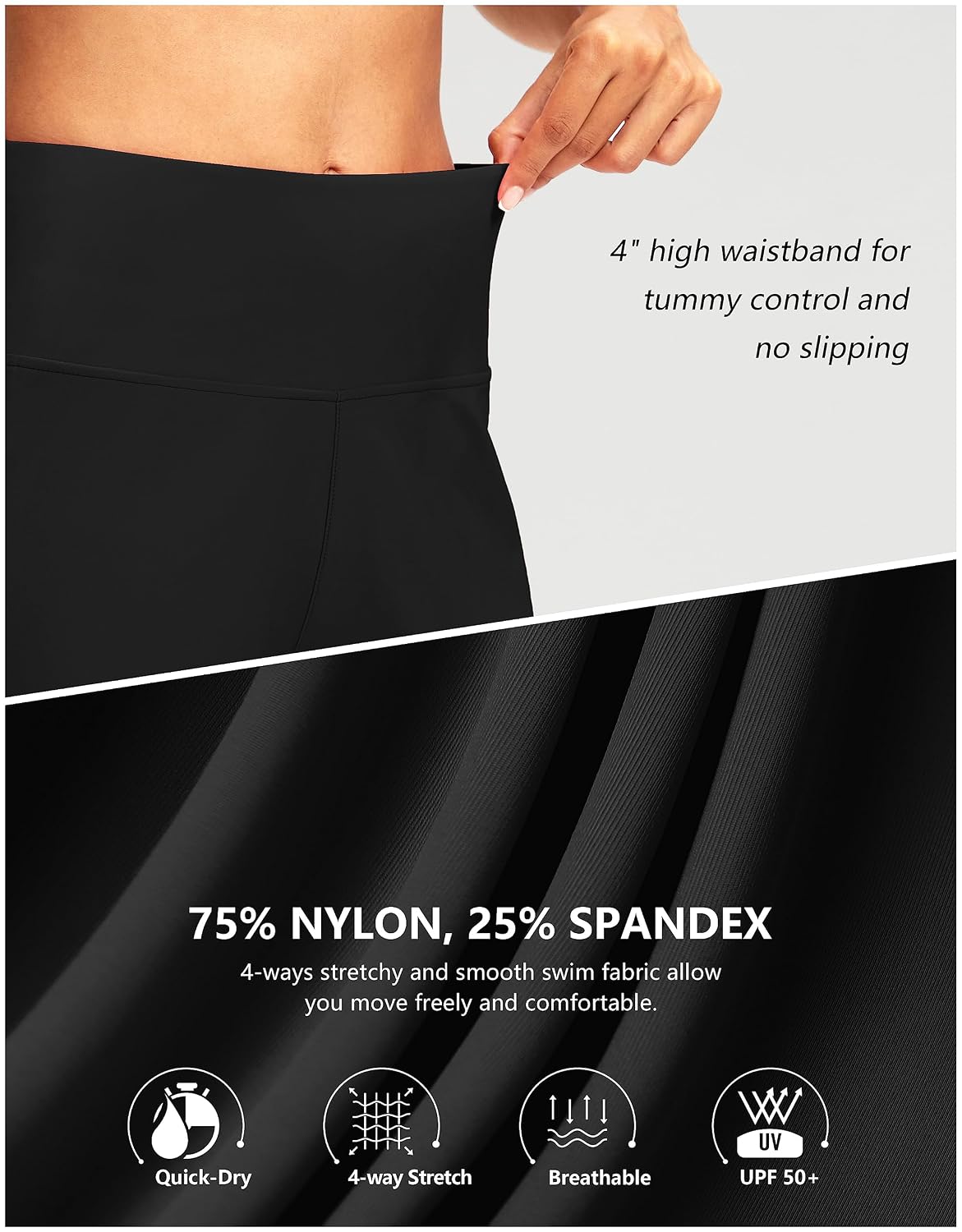 Women's High Waisted Quick Dry Swim Board Shorts — image 5