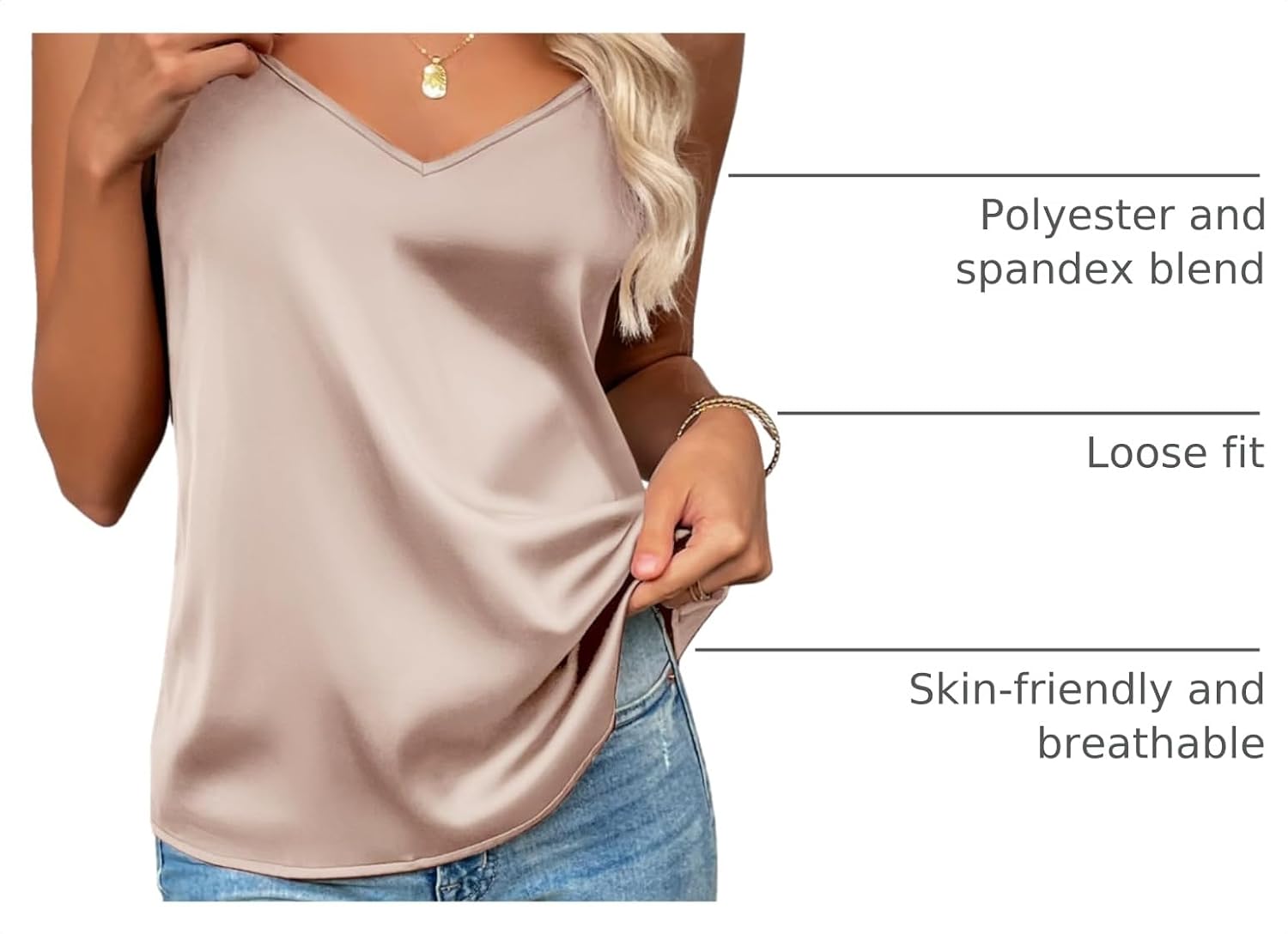 Zeagoo Silk Satin Tank Top for Women — image 4